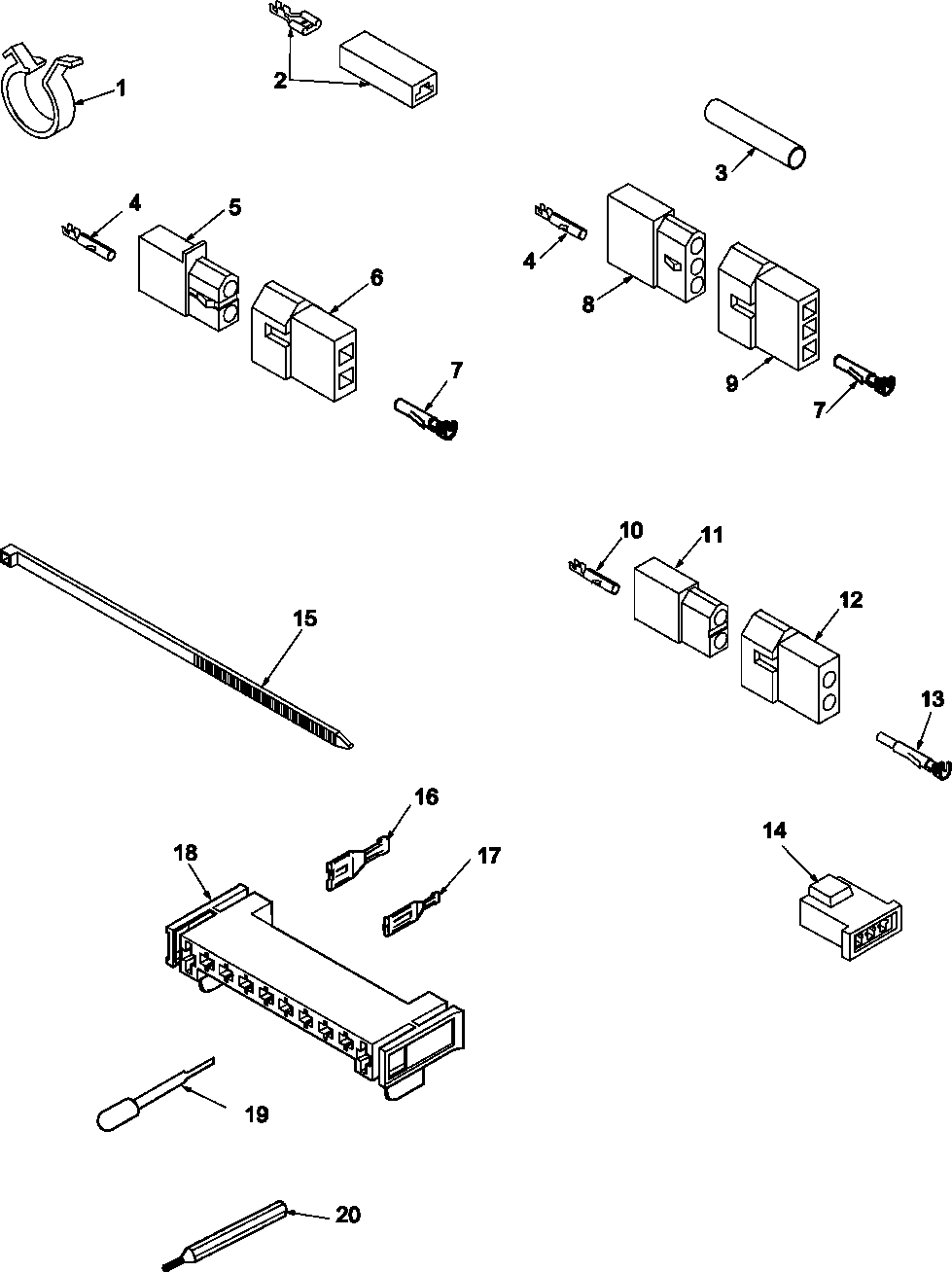 Amana LGA90AL-PLGA90AL terminals and motor connection  block diagram