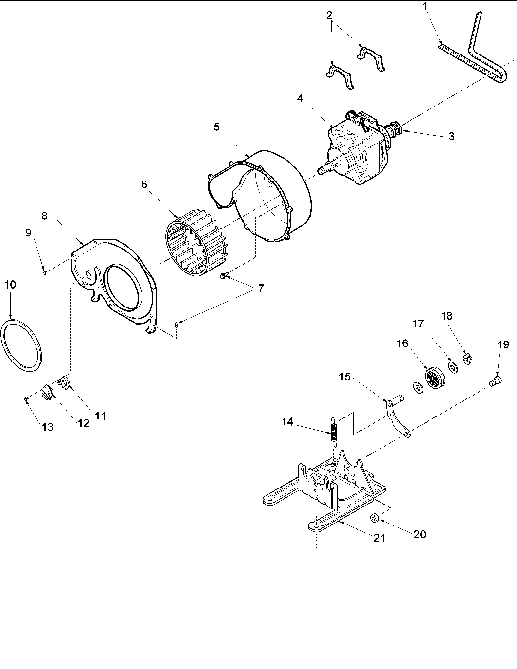 Amana DLG330RCW-PDLG330RCW motor and fan assemblies diagram