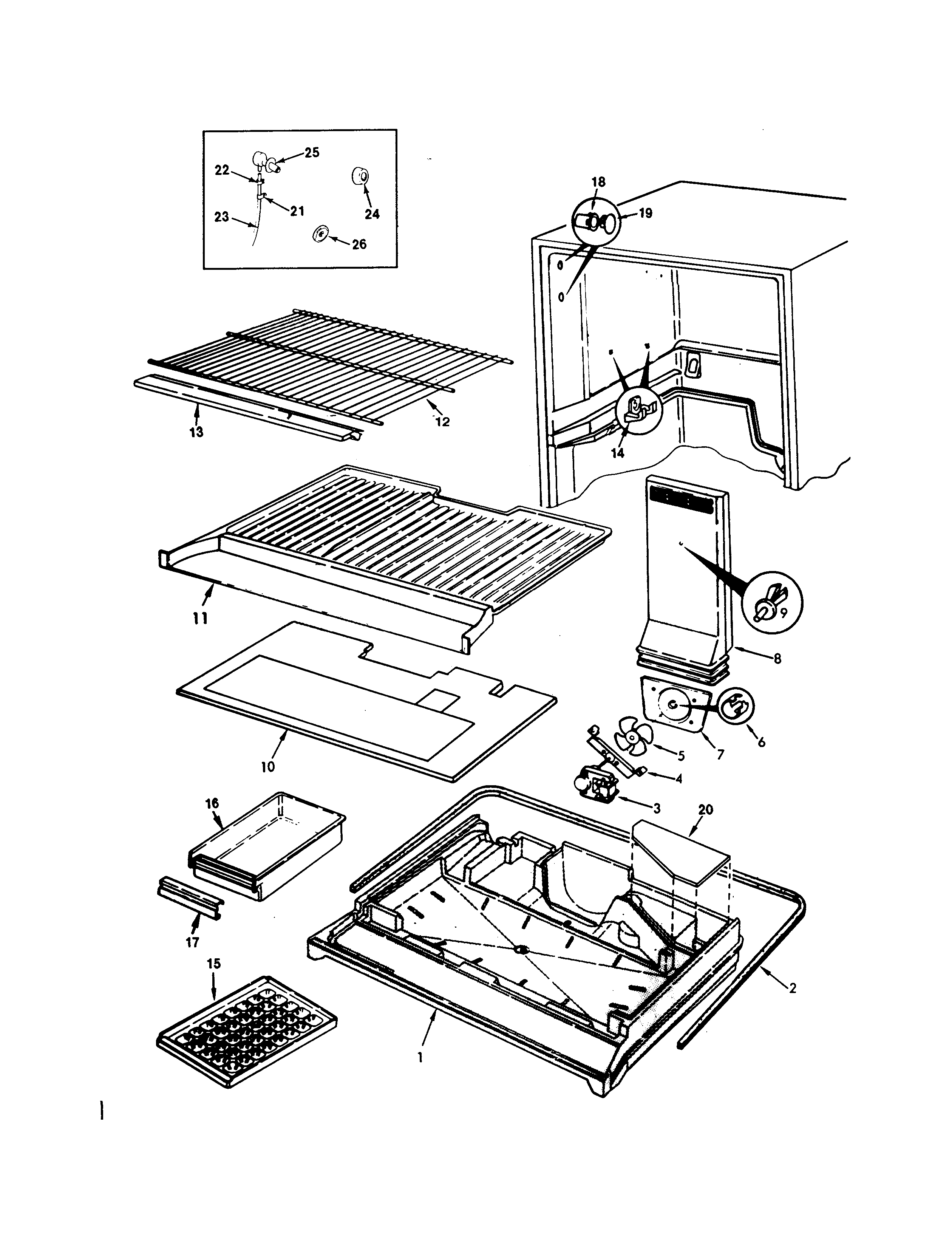Admiral NT23K9-9A69A freezer compartment diagram