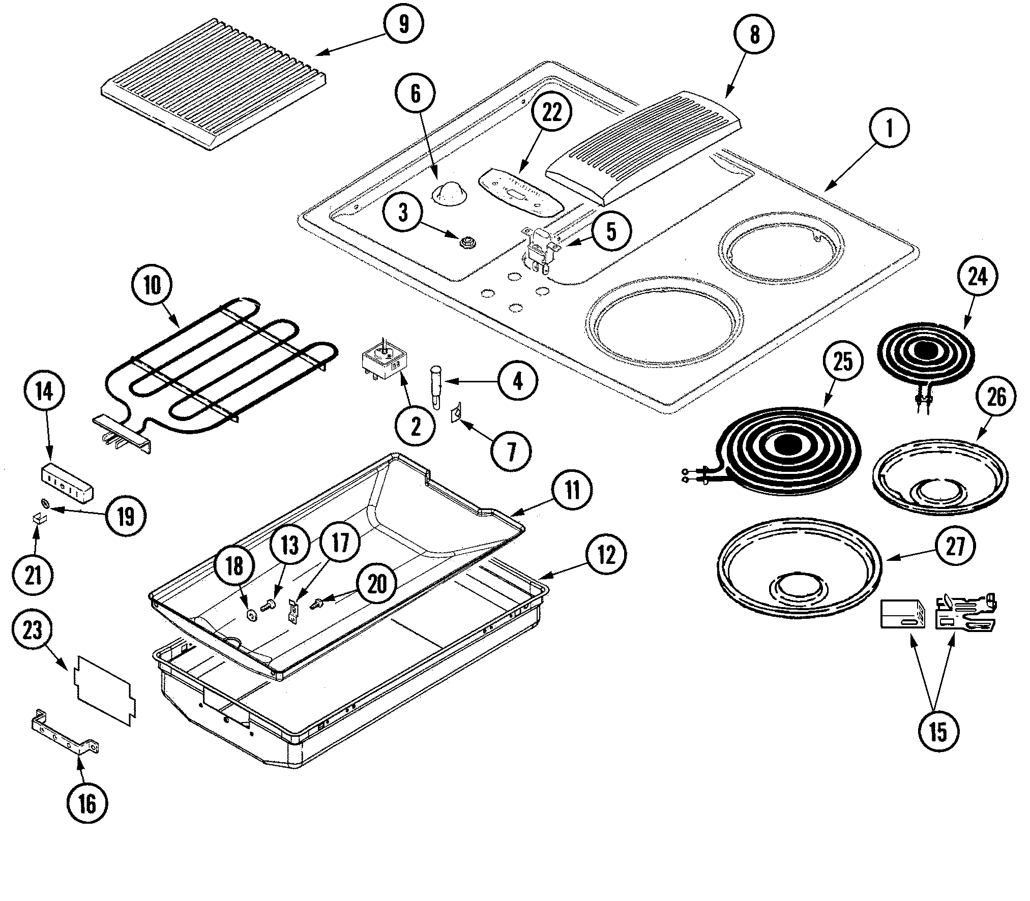 Jenn-Air JED8130ADB top assembly diagram