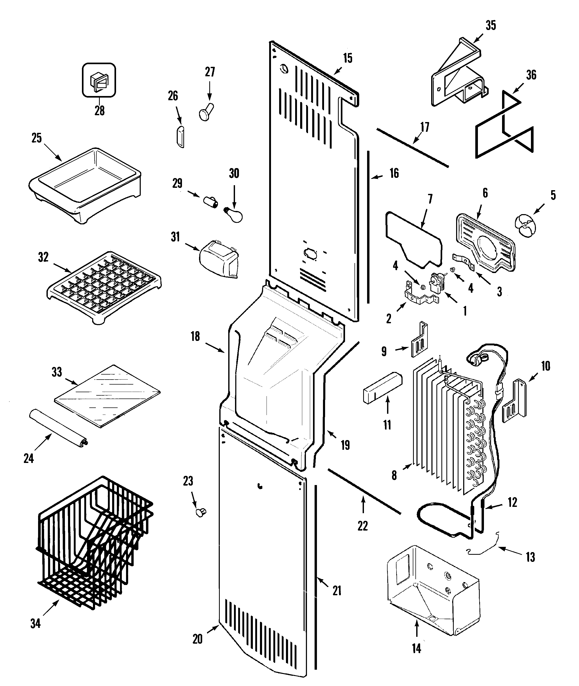 Maytag AS2126PIHW freezer compartment diagram