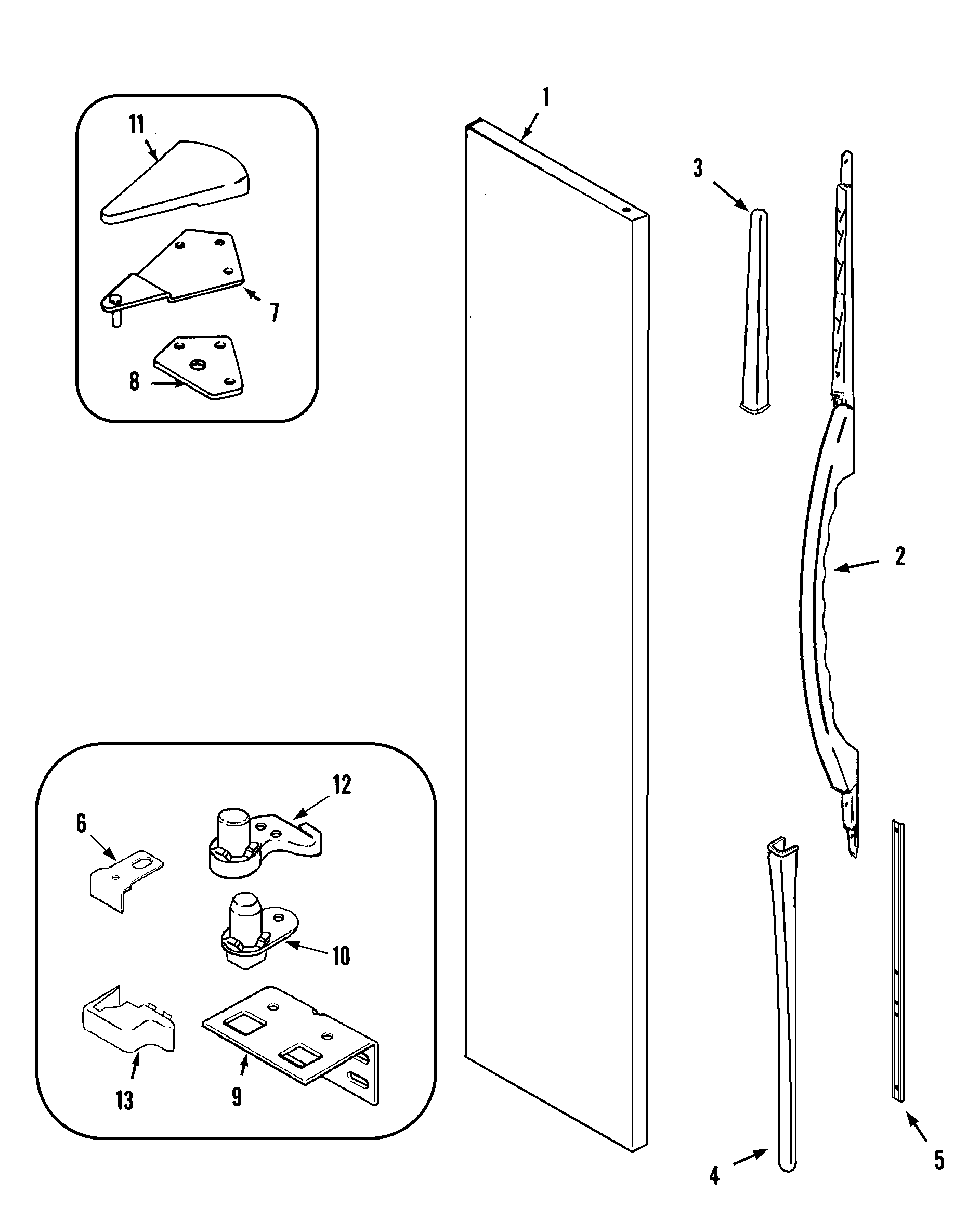 Maytag AS2126PIHW freezer outer door diagram