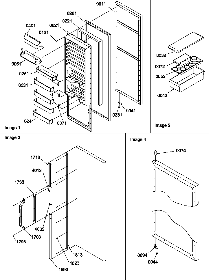 Amana SCD25TW-P1190422WW ref door and accessories diagram