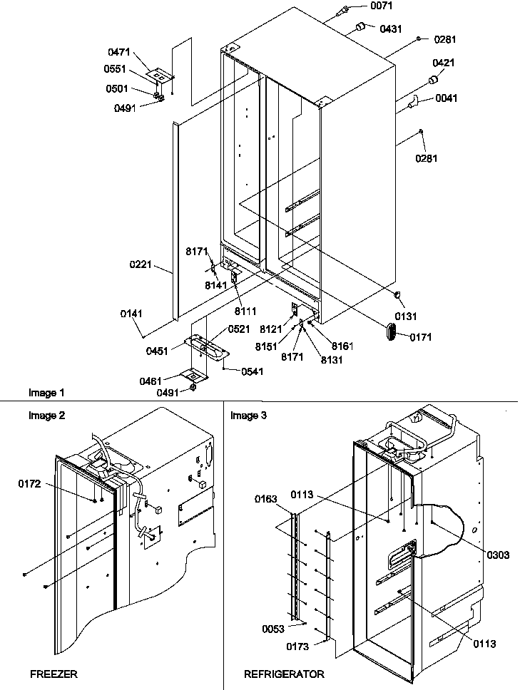 Amana SCD25TW-P1190422WW cabinet parts diagram