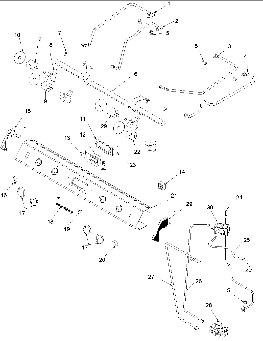 Amana AGDS902E-P1131833NE control panel and tubing diagram