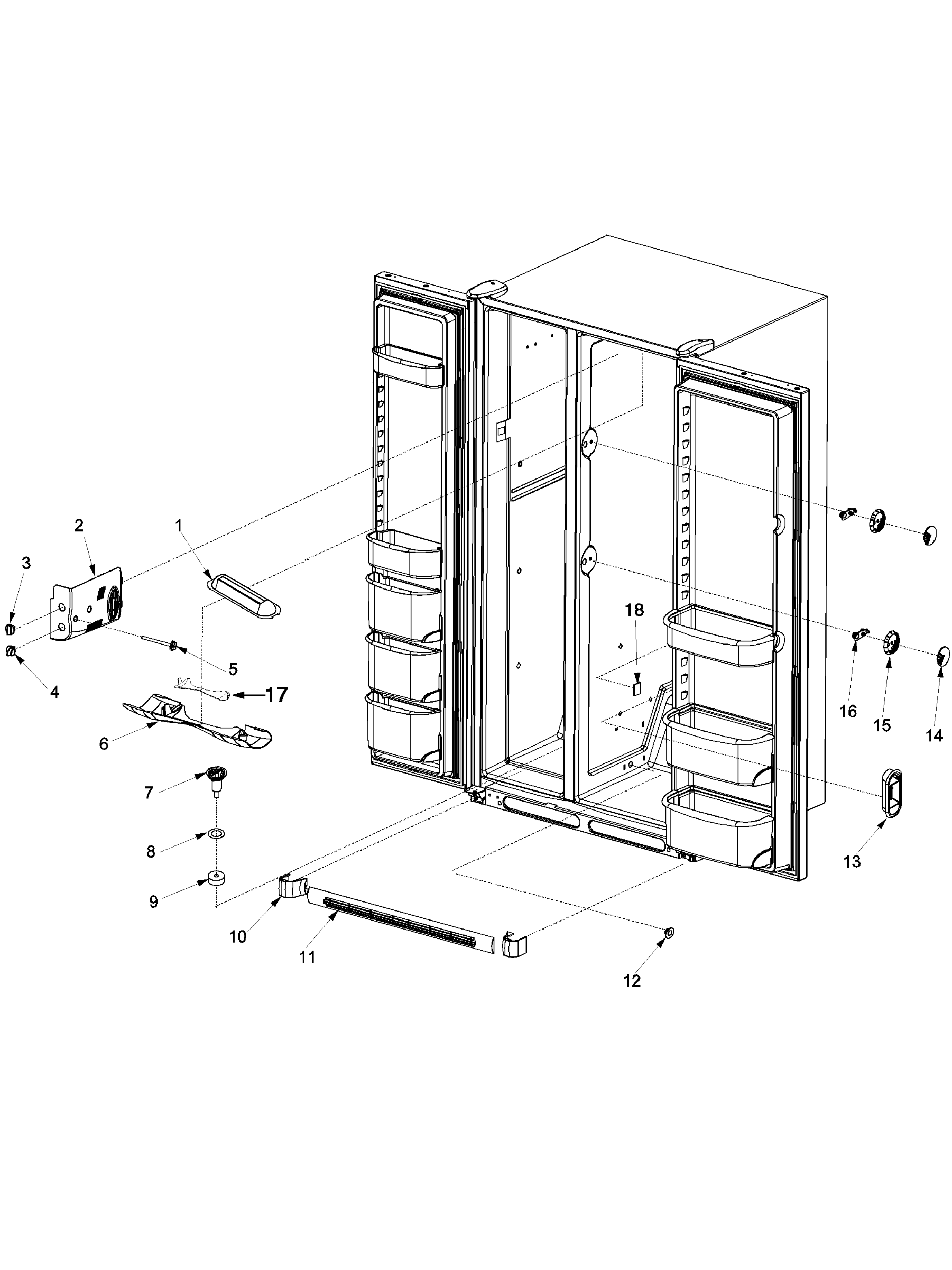 Amana ARS8267BS-PARS8267BS0 light covers and toe grille diagram