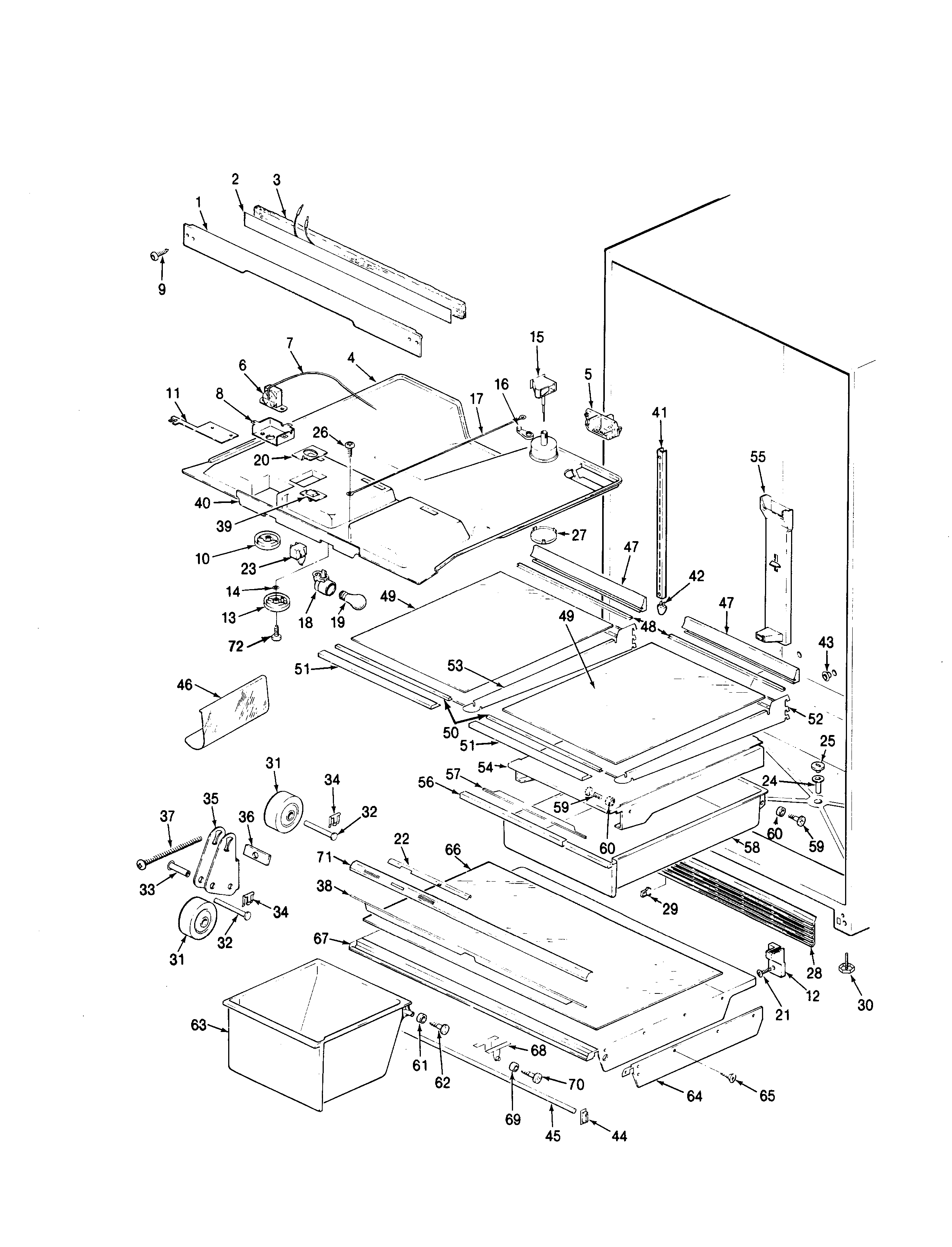 Jenn-Air JRTD226R-BJ81A fresh food compartment diagram