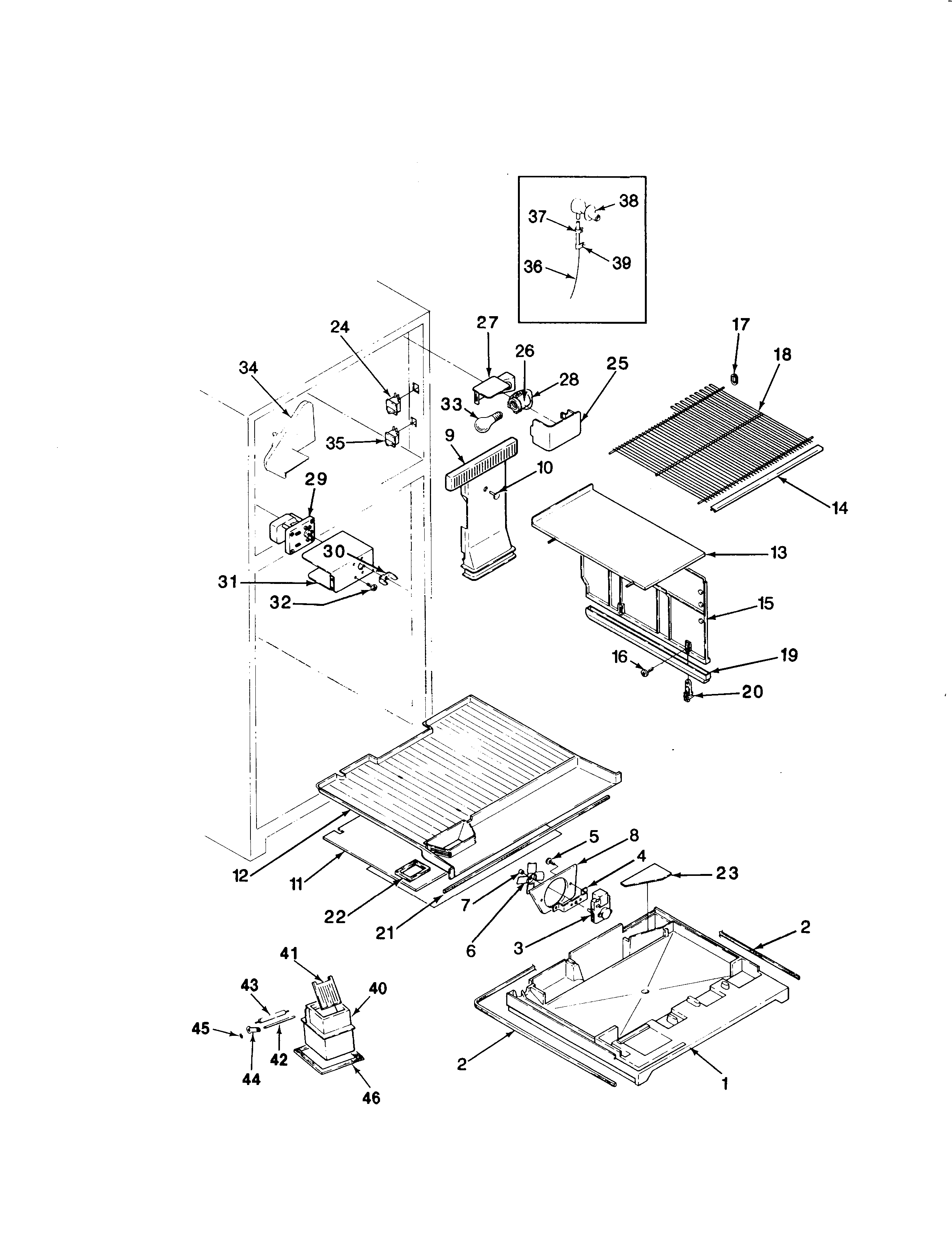 Jenn-Air JRTD226R-BJ81A freezer compartment diagram