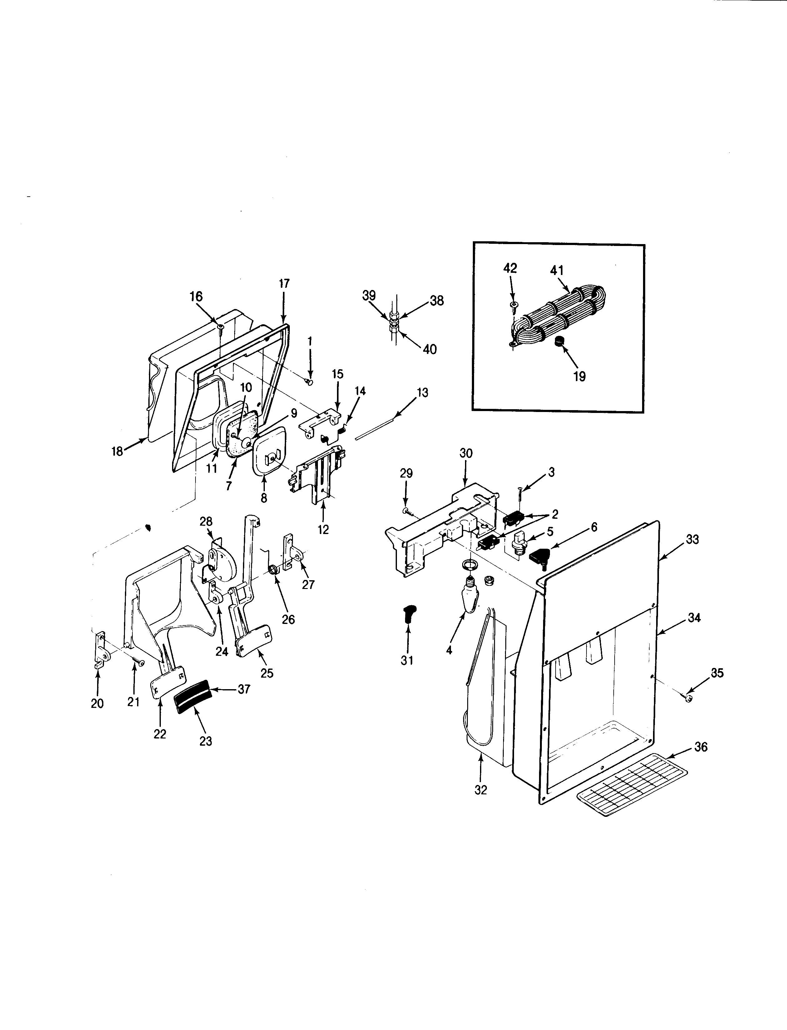 Jenn-Air JRTD226R-BJ81A ice & water dispenser diagram