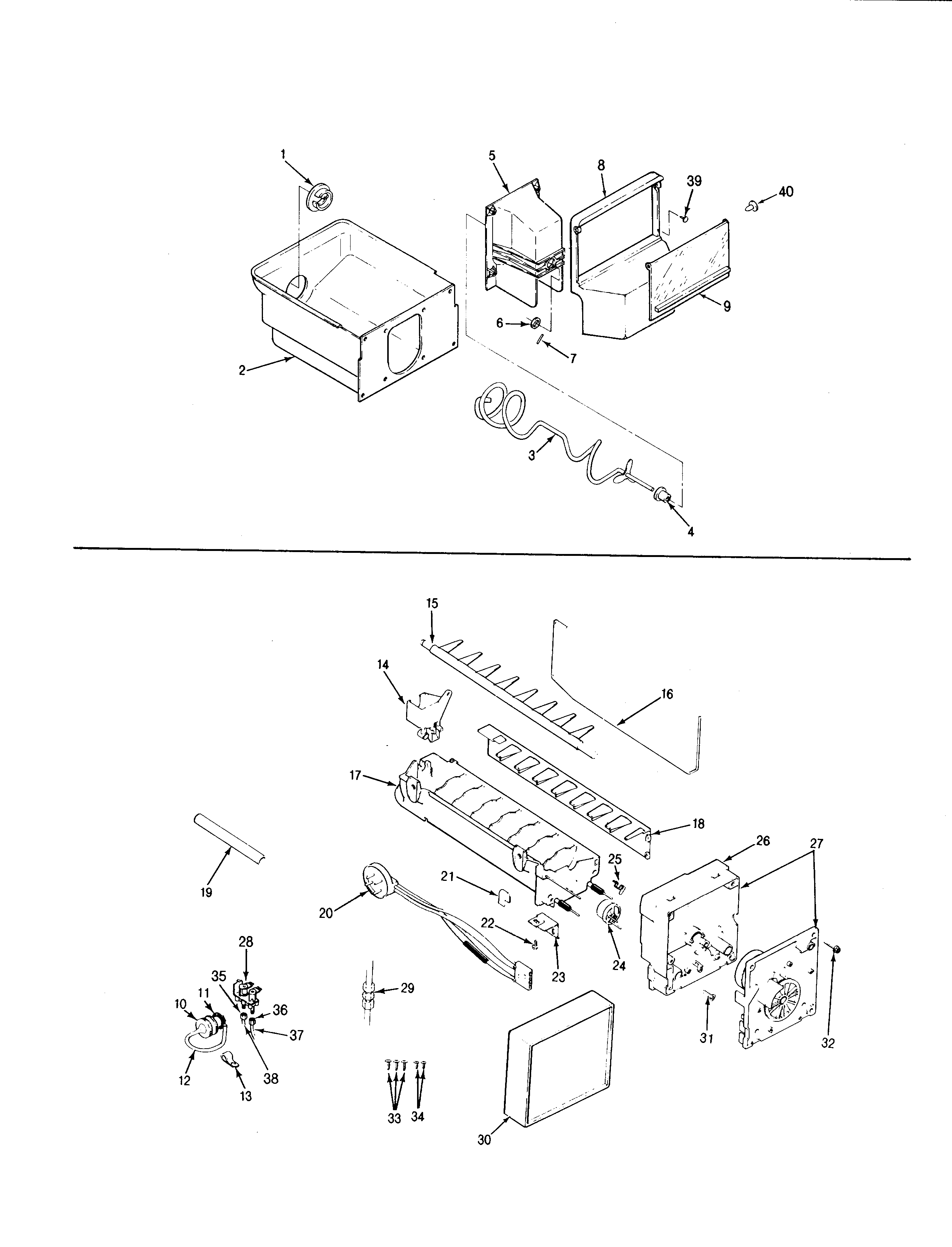 Jenn-Air JRTD226R-BJ81A ice maker & bin diagram