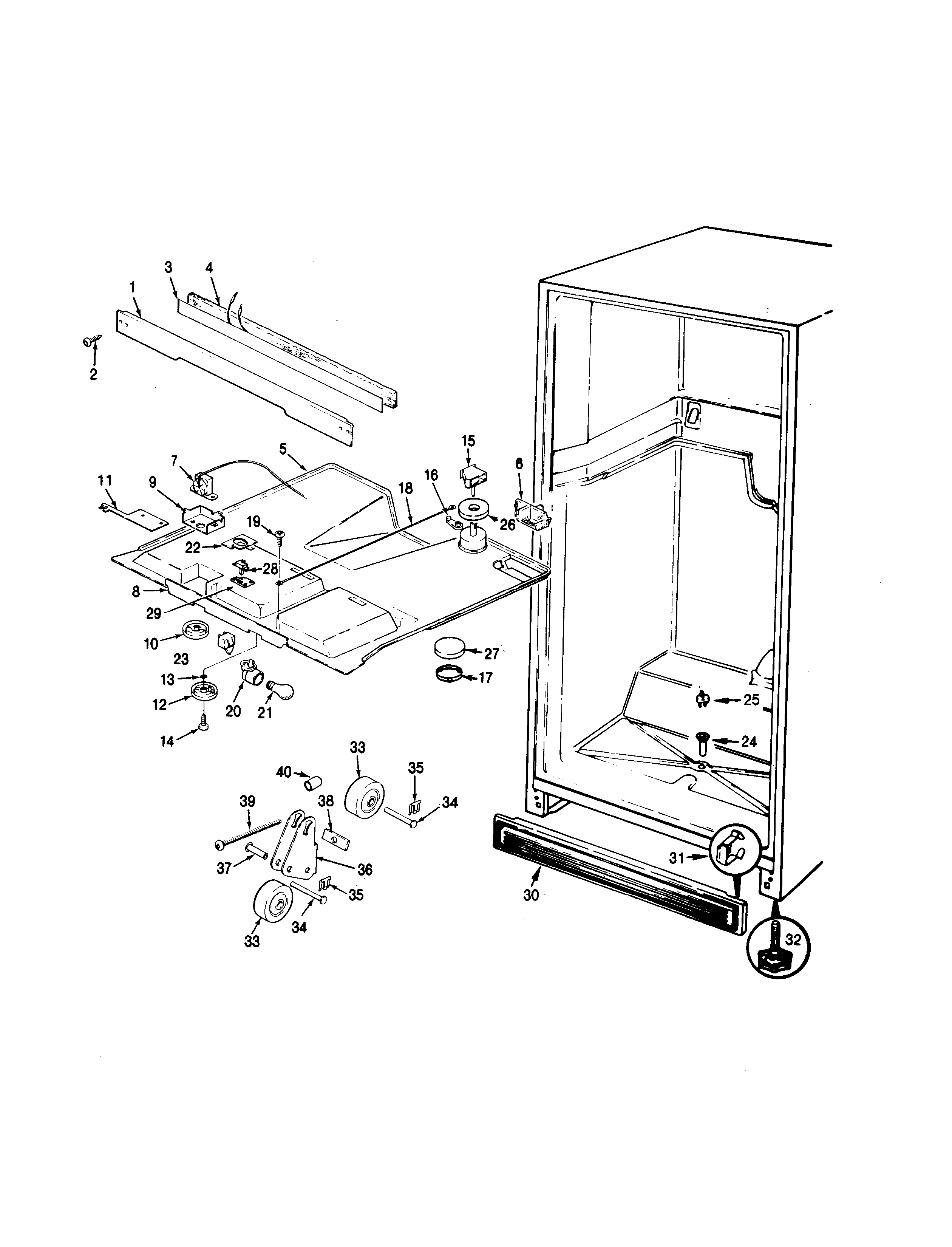 Jenn-Air JRTD226L-BJ84A fresh food compartment diagram