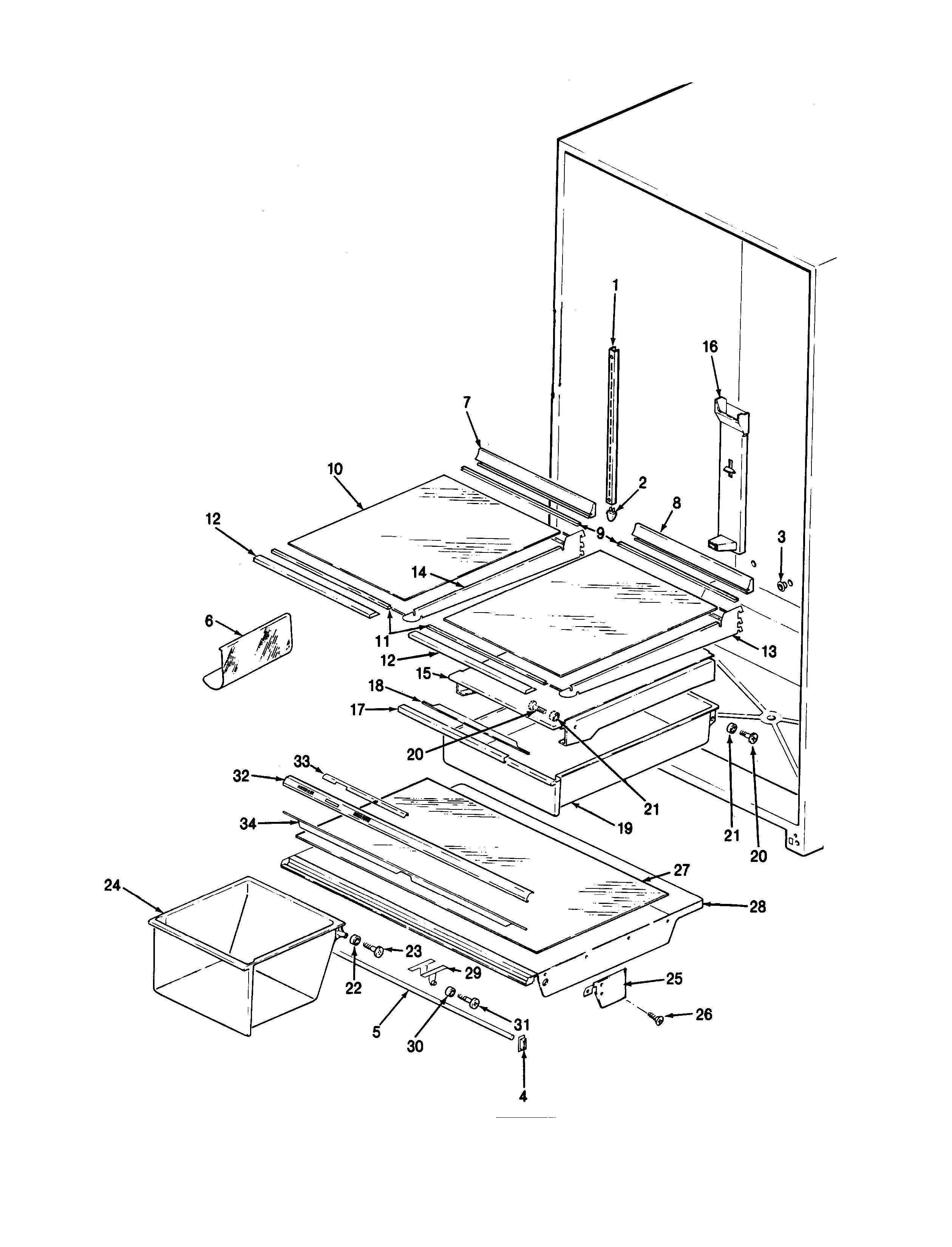 Jenn-Air JRTD226L-BJ84A shelves & accessories diagram