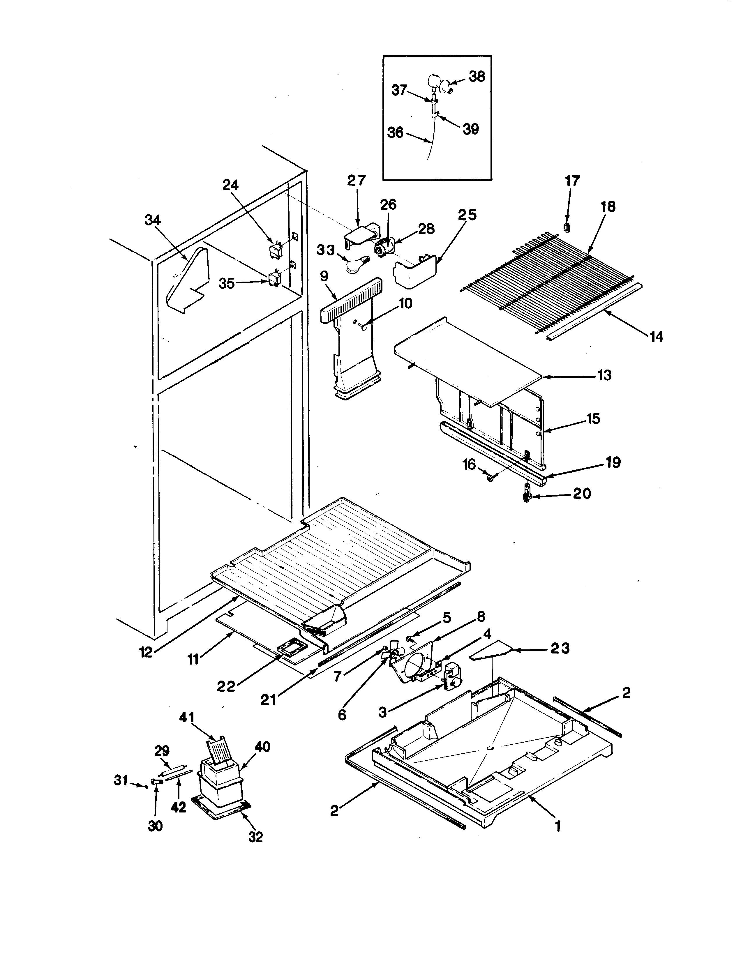 Jenn-Air JRTD226L-BJ84A freezer compartment diagram