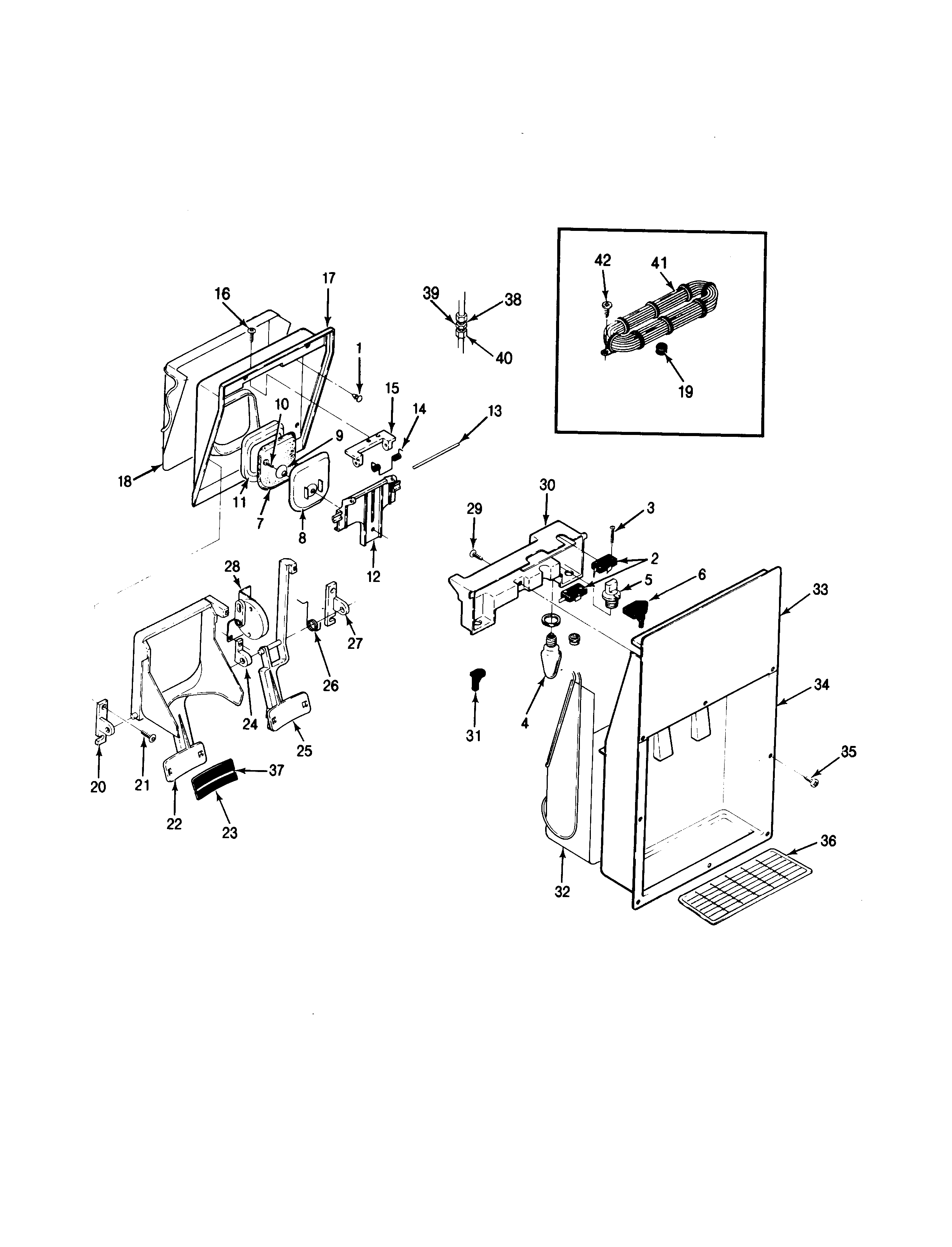 Jenn-Air JRTD226L-BJ84A ice & water dispenser diagram
