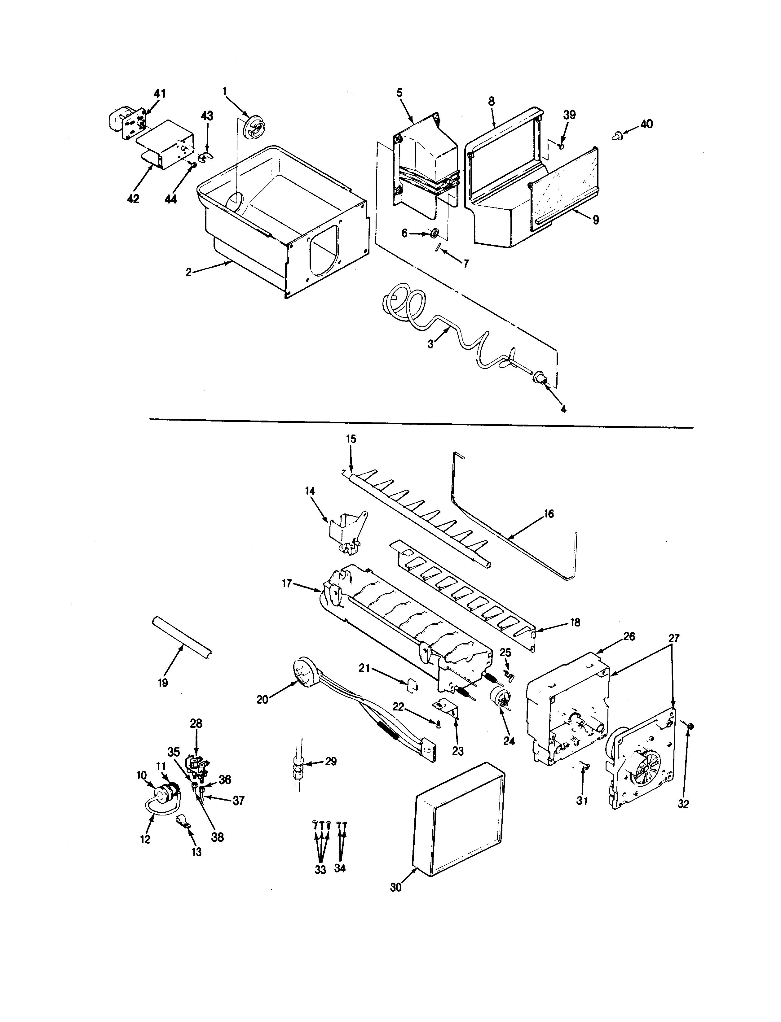 Jenn-Air JRTD226L-BJ84A ice maker & bin diagram