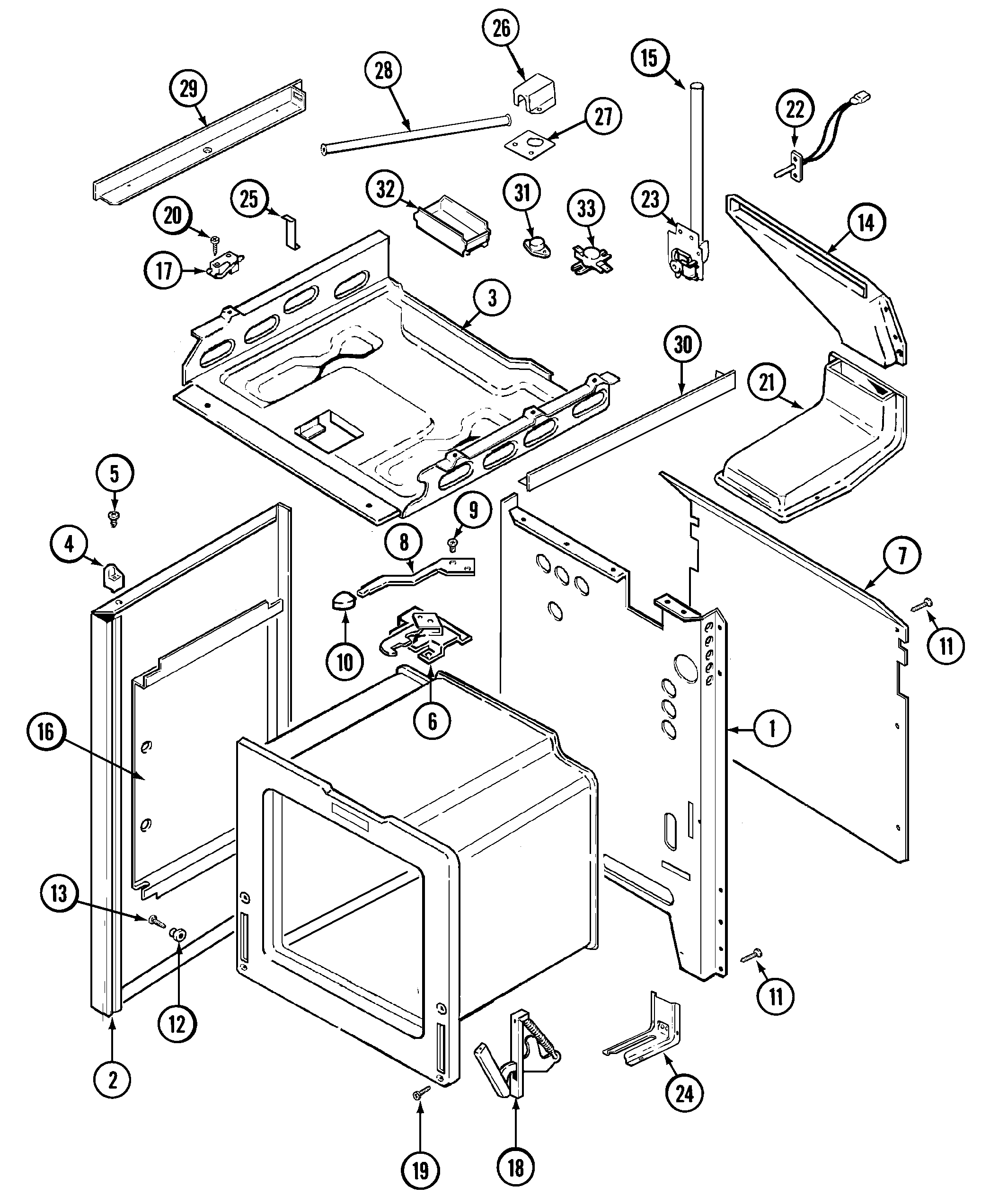 Magic Chef 6498VRV body diagram