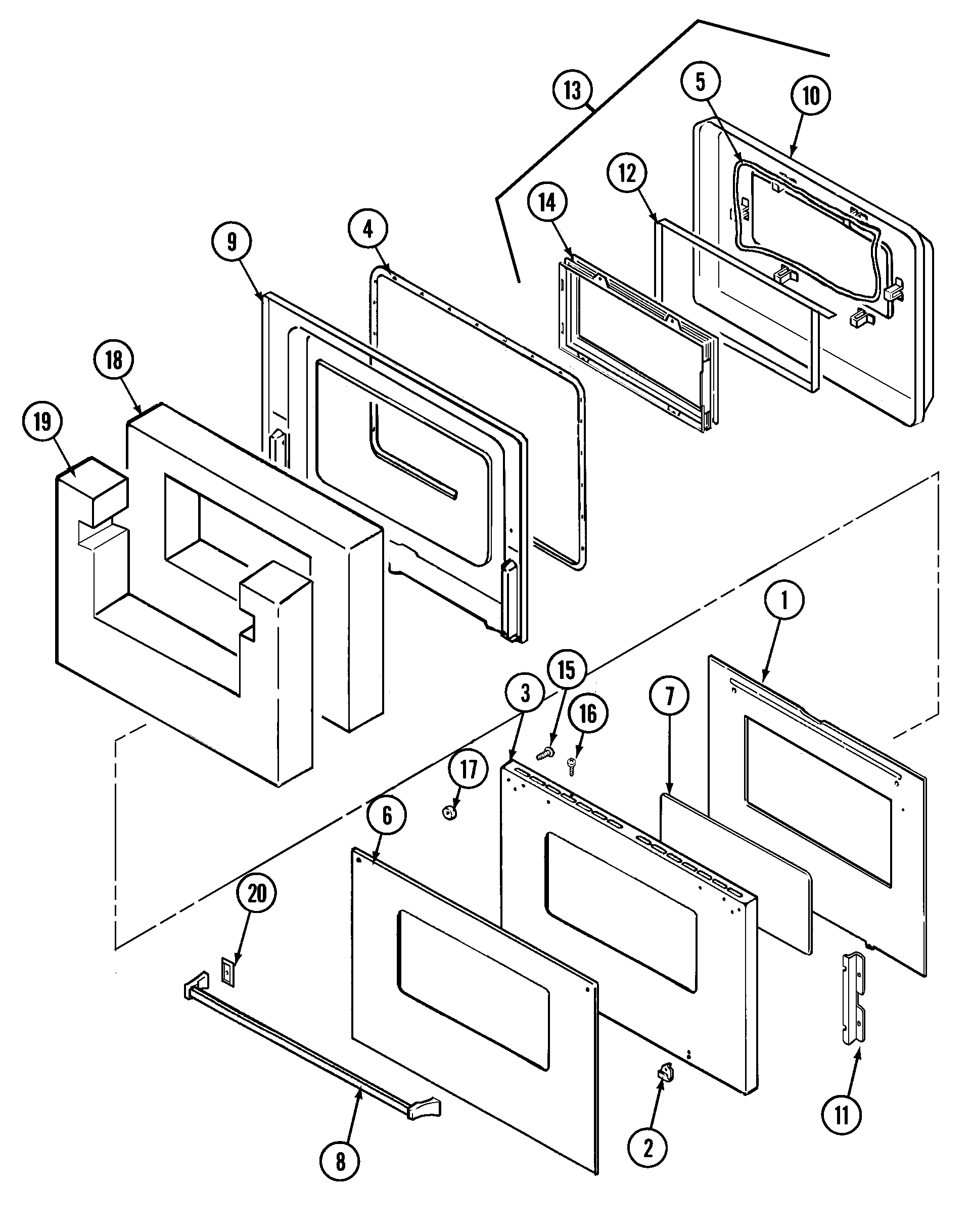 Magic Chef 9815VUV door diagram