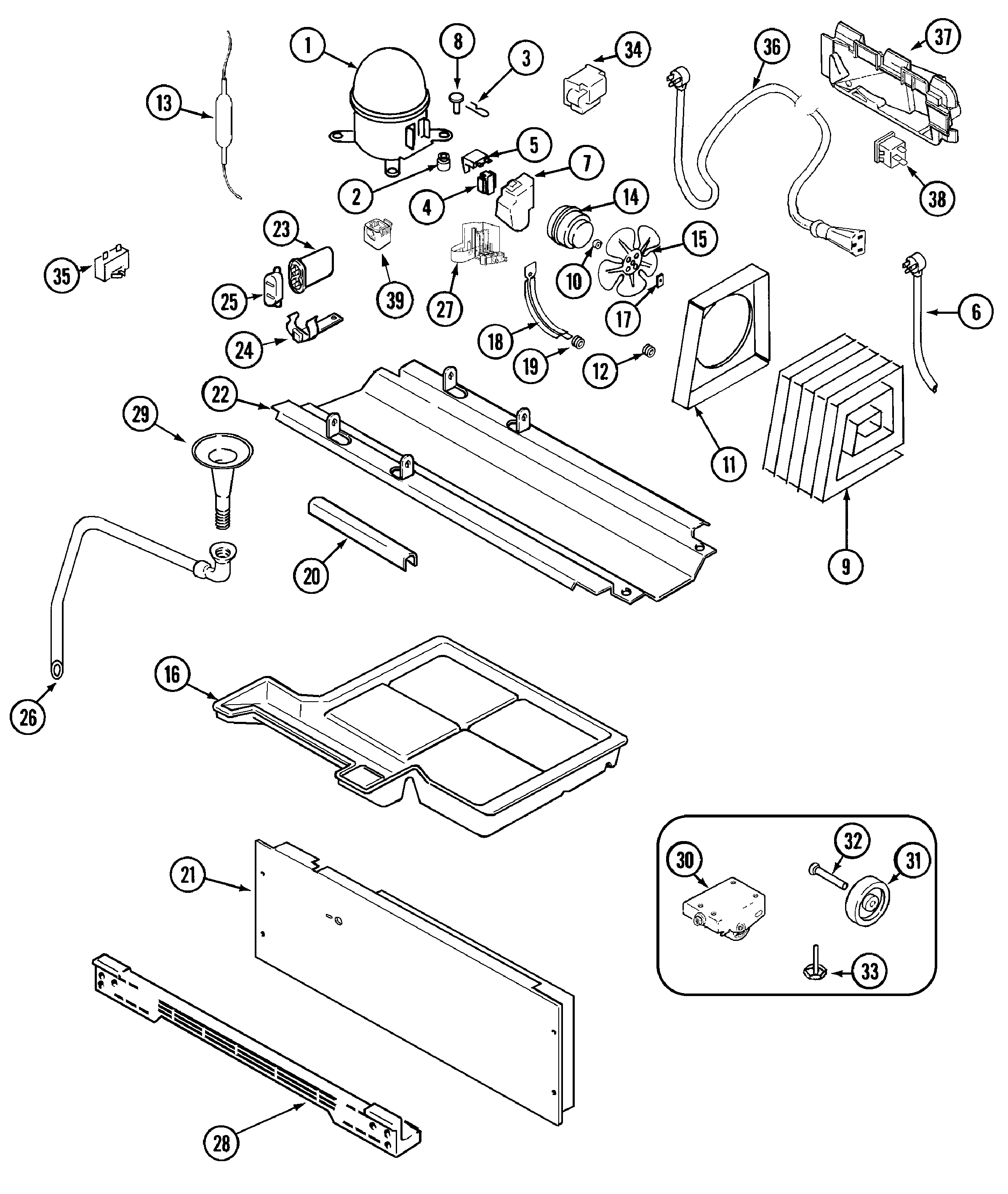 Maytag TRIS245FBW compressor diagram