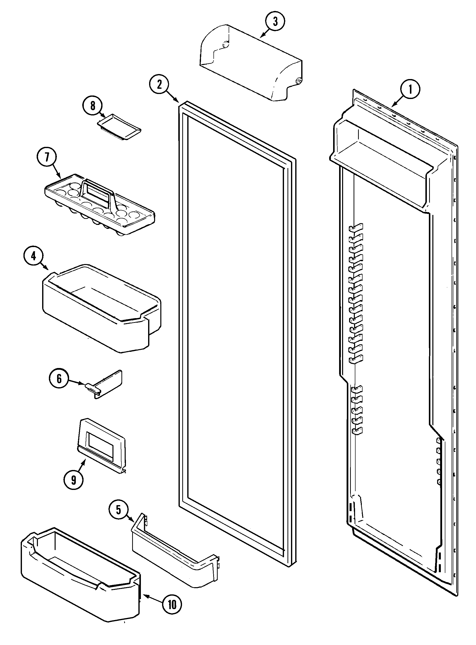 Maytag TRIS245FBW fresh food inner door diagram