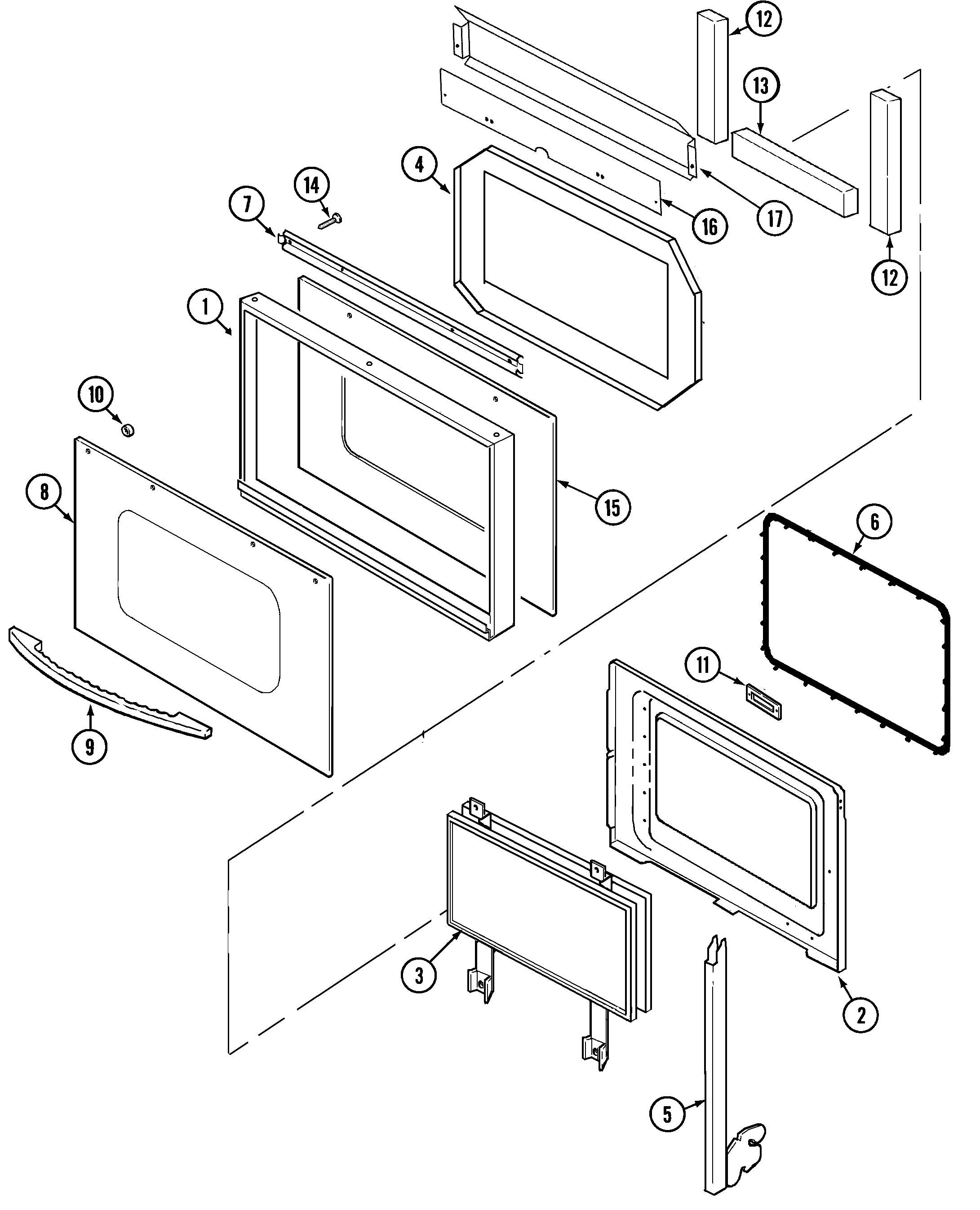 Maytag MEW6627BAS door (upper & lower-mew6627bas) diagram