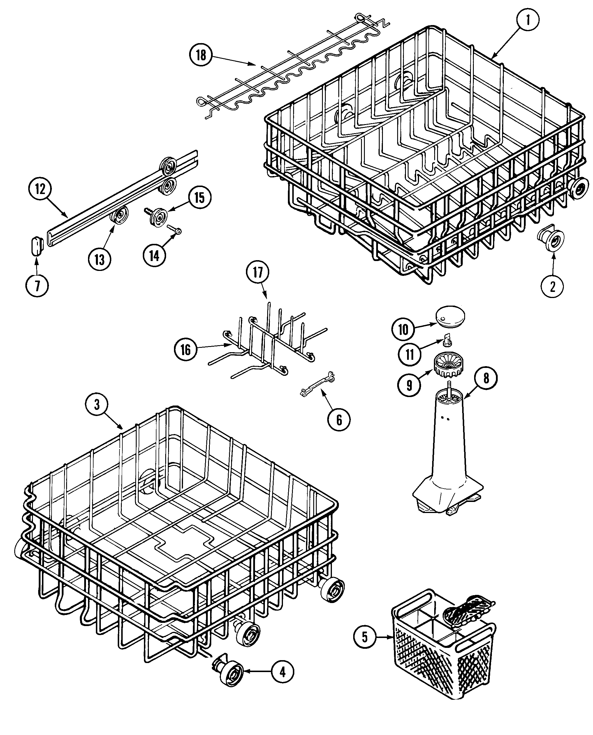 Maytag MDBD850AWB track & rack assembly diagram