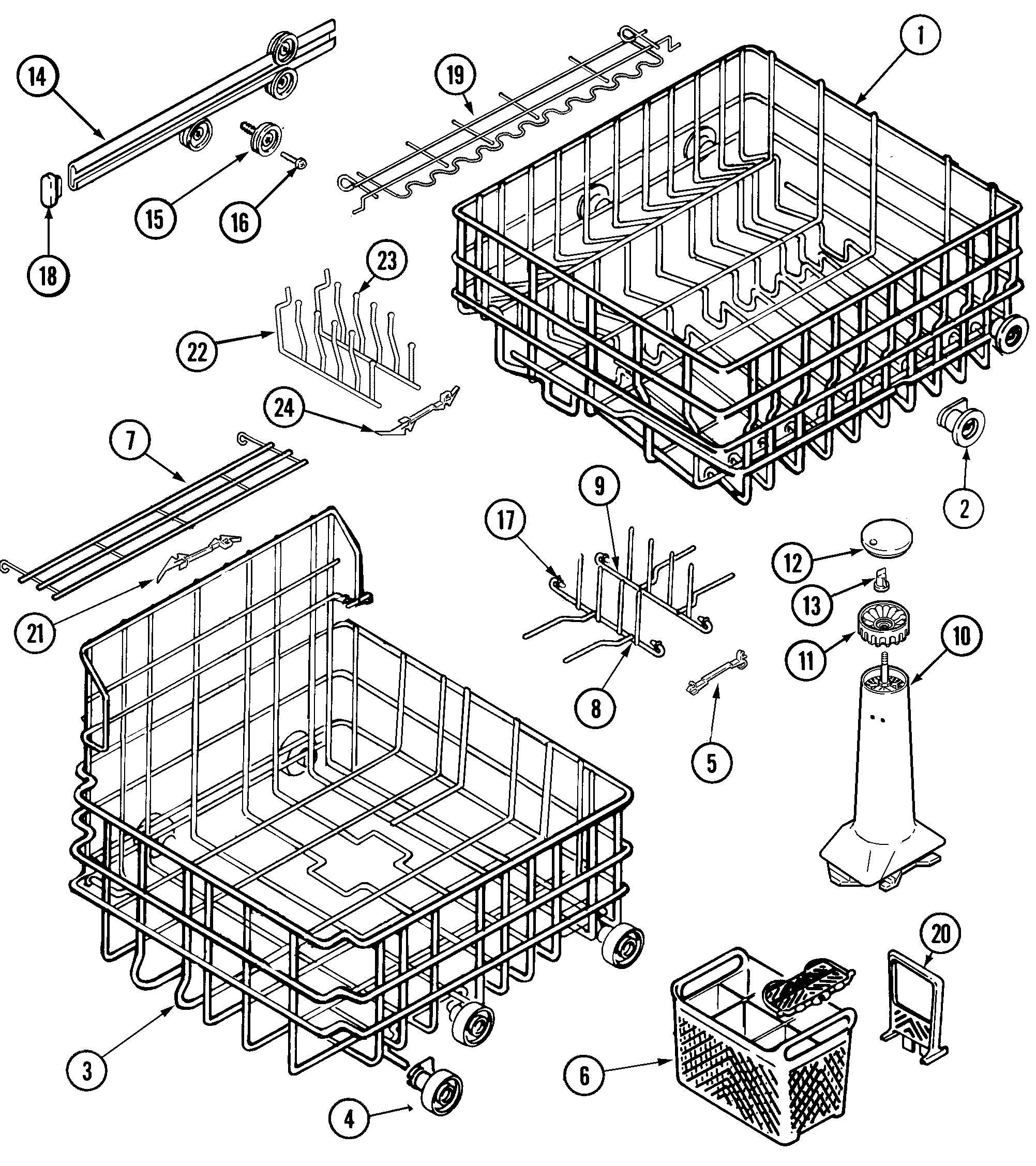 Maytag MDBD880AWB track & rack assembly diagram