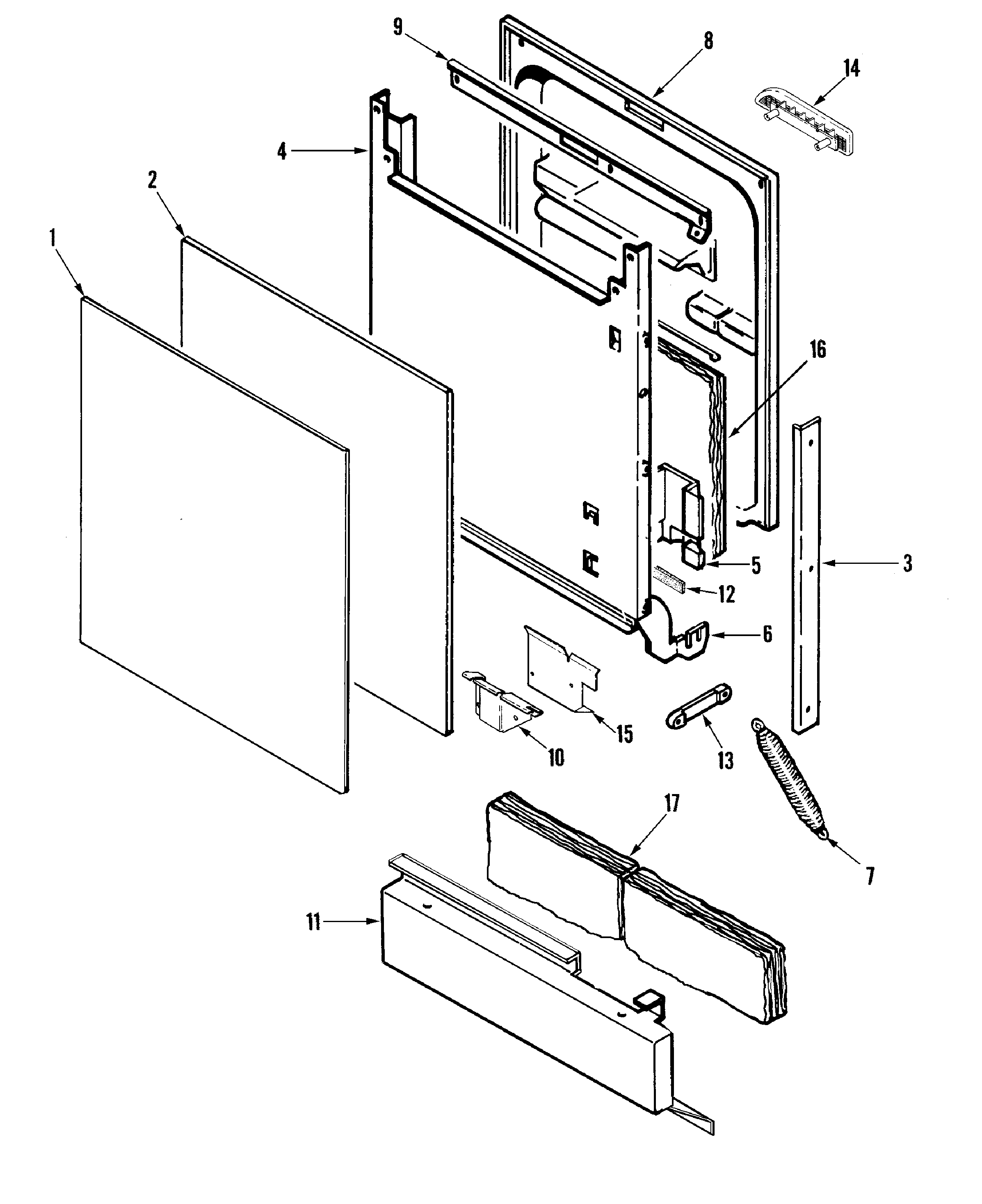 Maytag PDB3600AWE door diagram