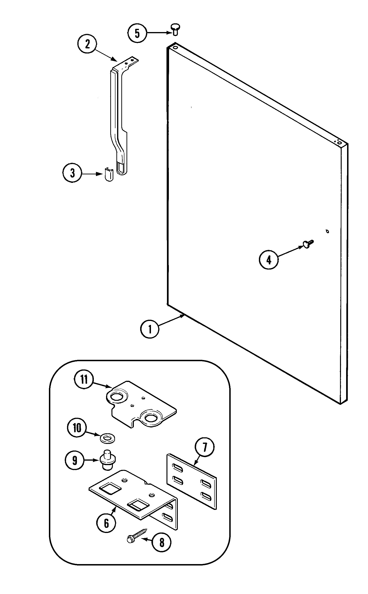 Magic Chef CTB1925GRW fresh food outer door (rev.12) diagram