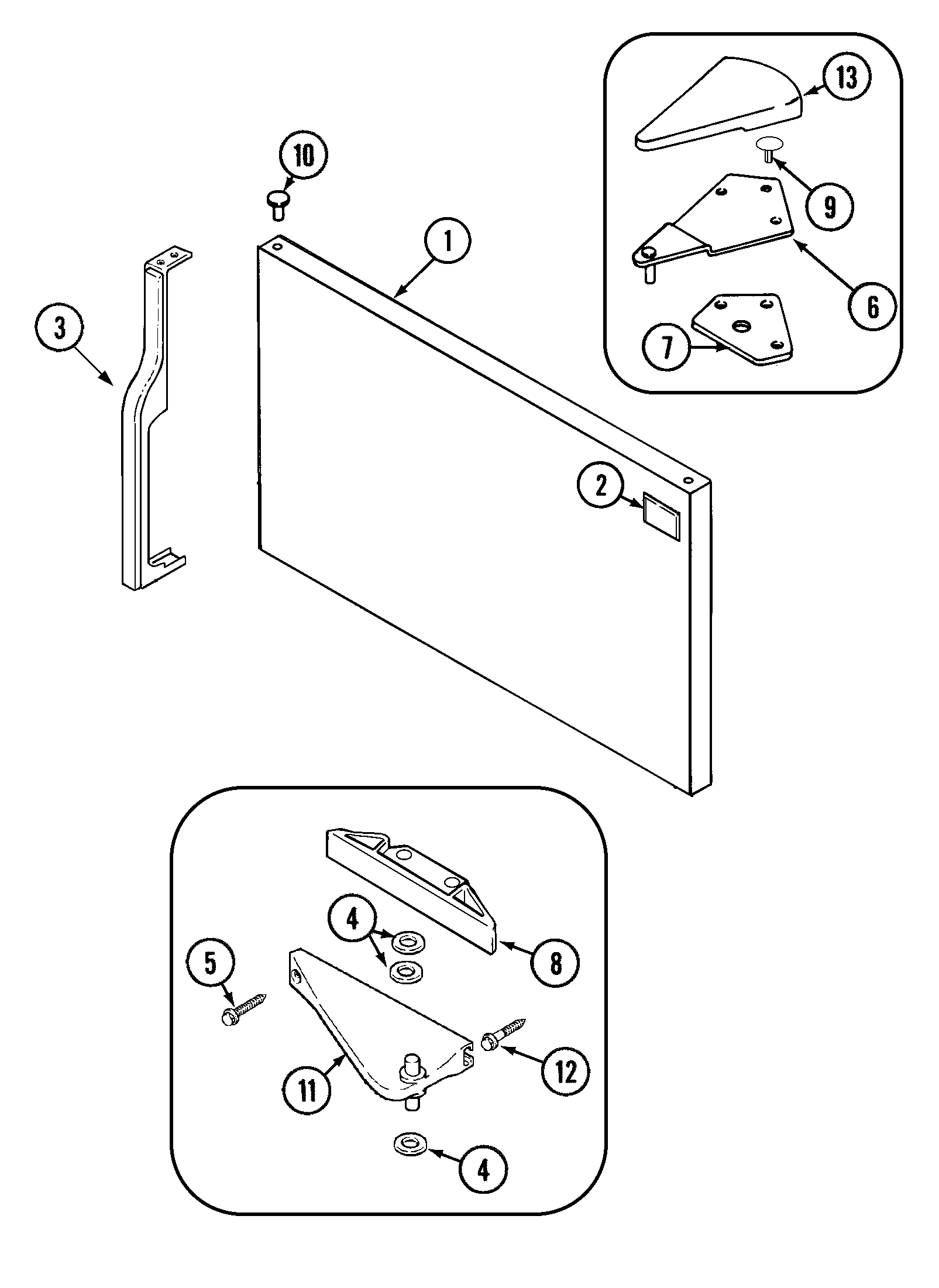Magic Chef CTB1925GRW freezer outer door (rev.12) diagram