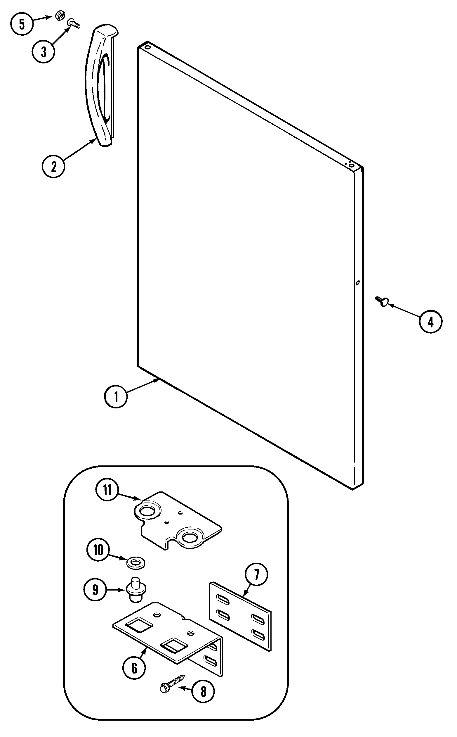 Magic Chef CTB1722GRW fresh food outer door diagram