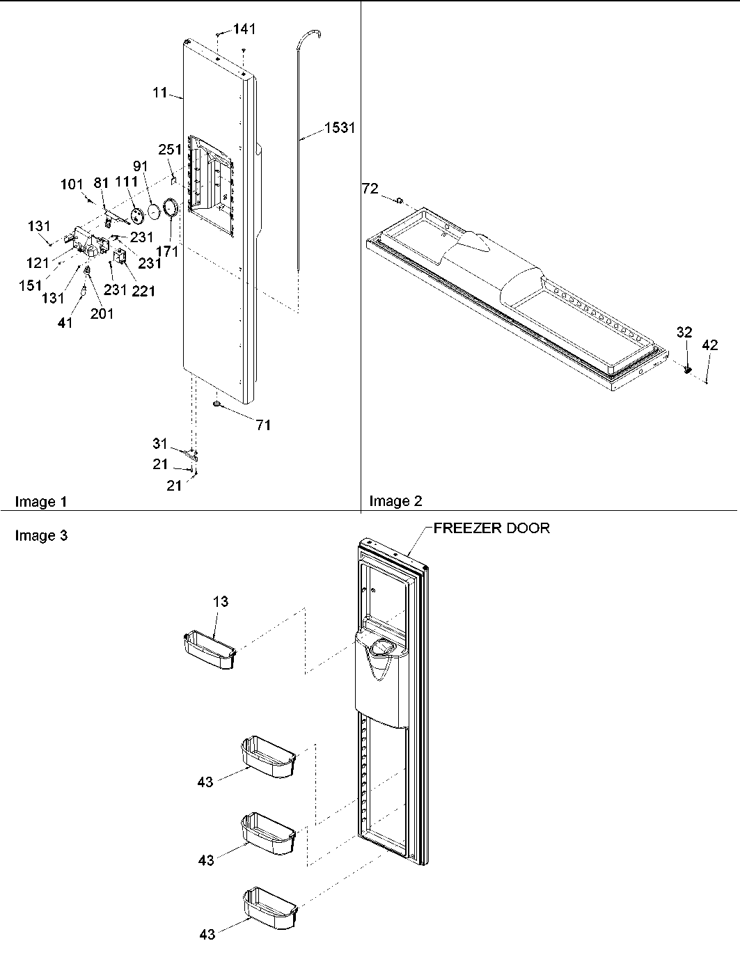Amana ARS2464BB-PARS2464BB0 freezer door diagram