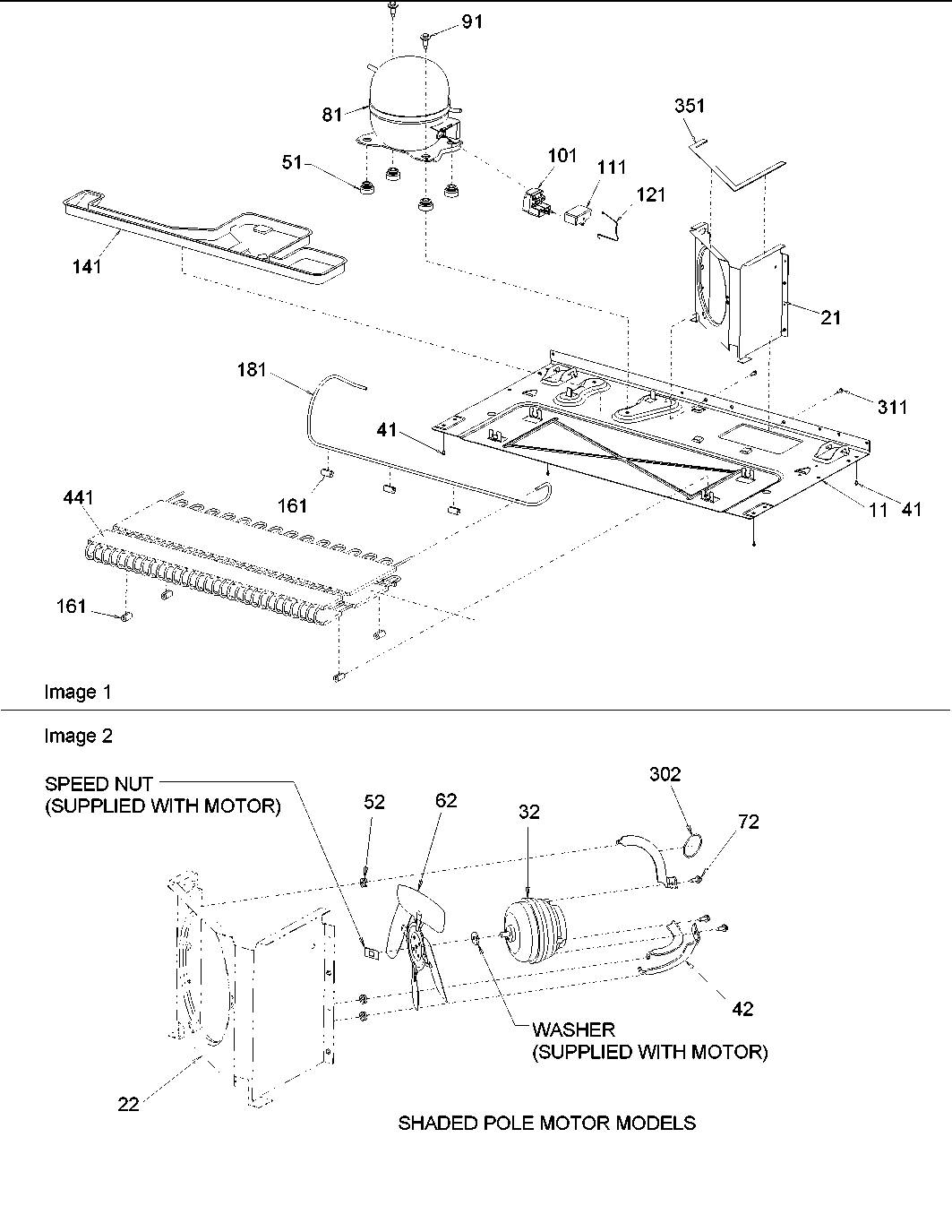 Amana ARS2464BB-PARS2464BB0 machine compartment diagram