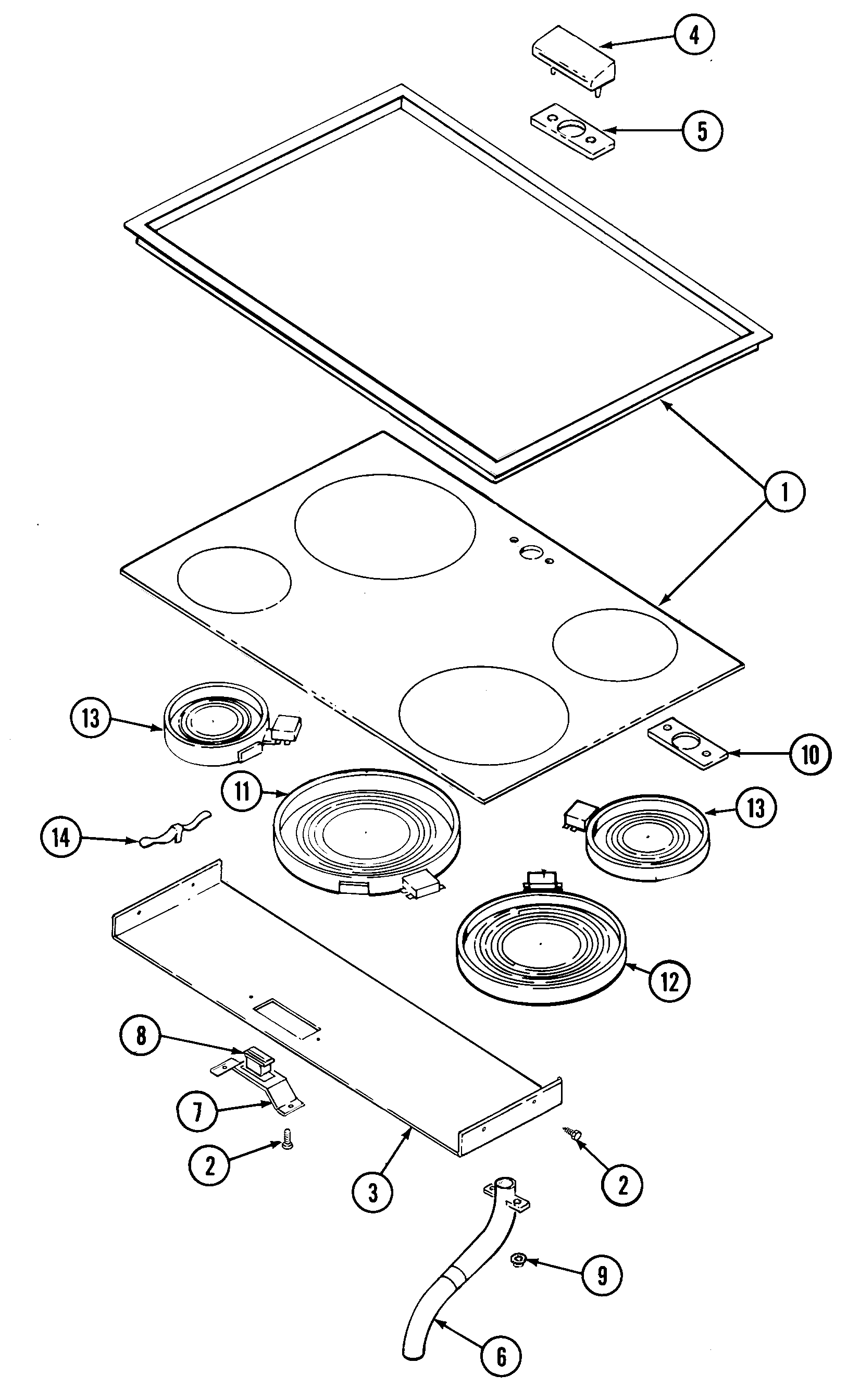 Jenn-Air SCE30500B top assembly diagram