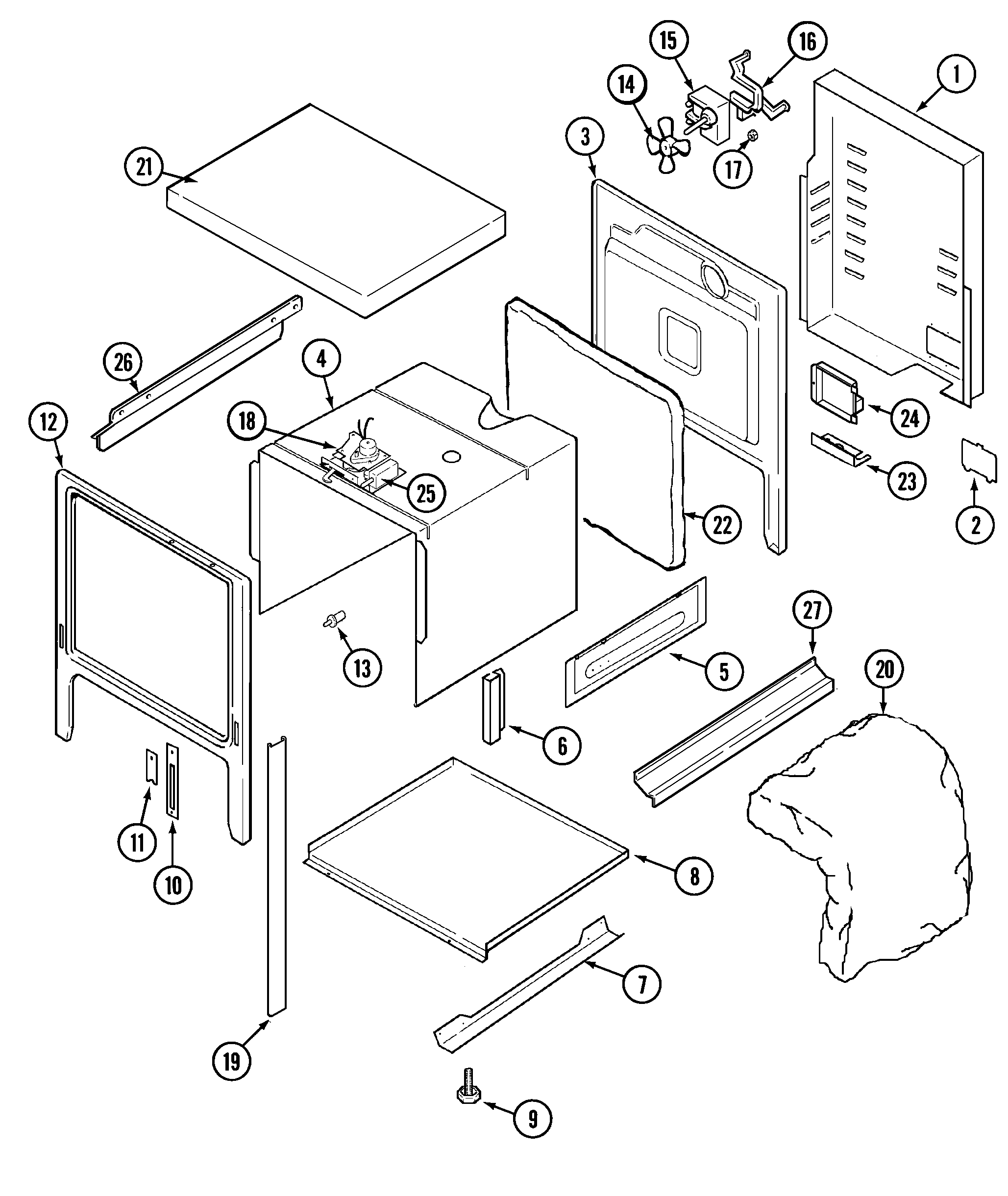 Jenn-Air SCE30500B body diagram