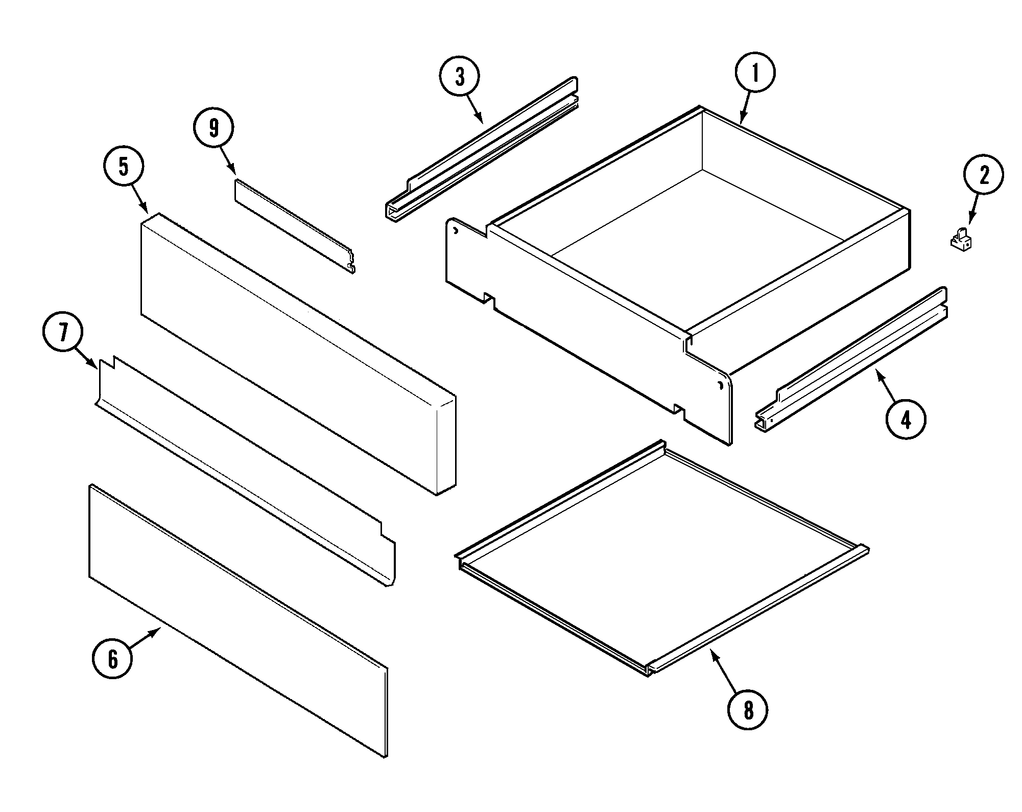Jenn-Air SCE30500B drawer diagram