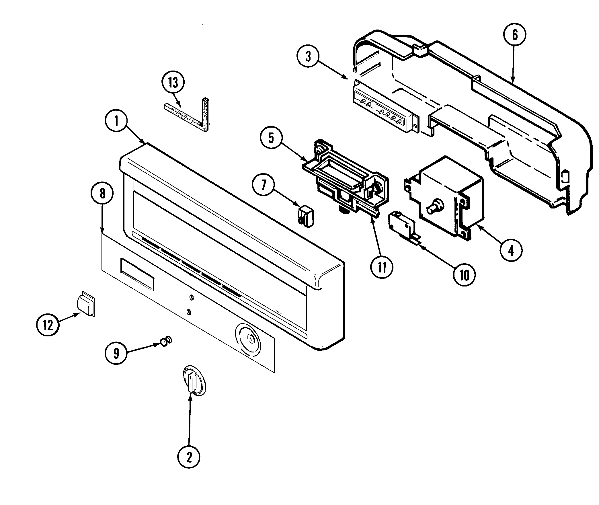 Magic Chef DU6500B control panel diagram