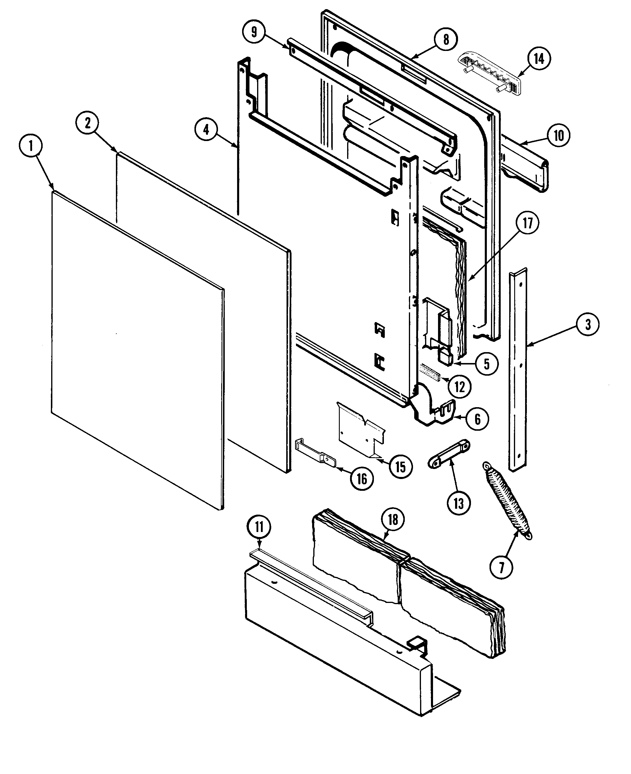 Magic Chef DU6500B door diagram