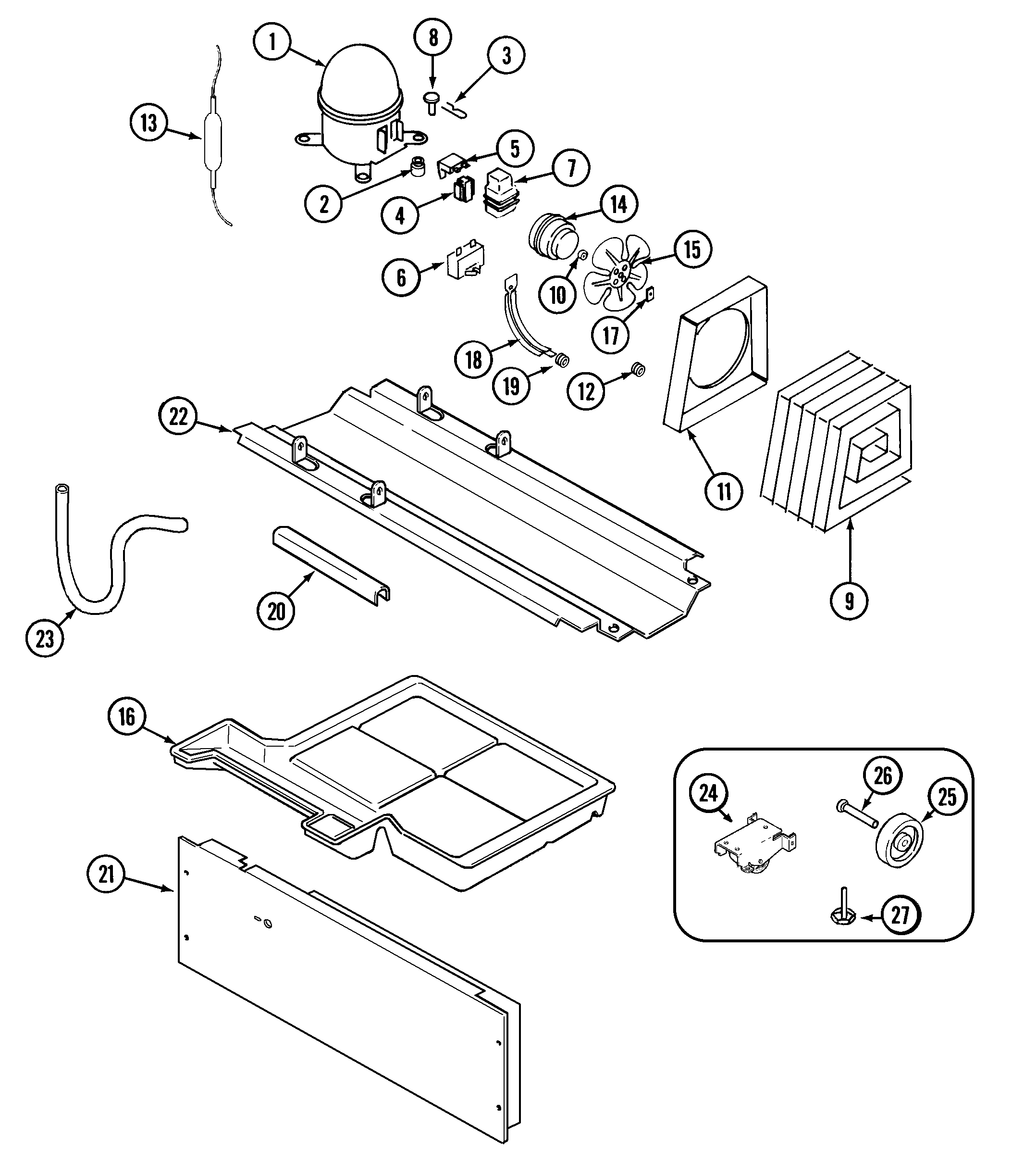 Magic Chef CTL1511BEW compressor diagram