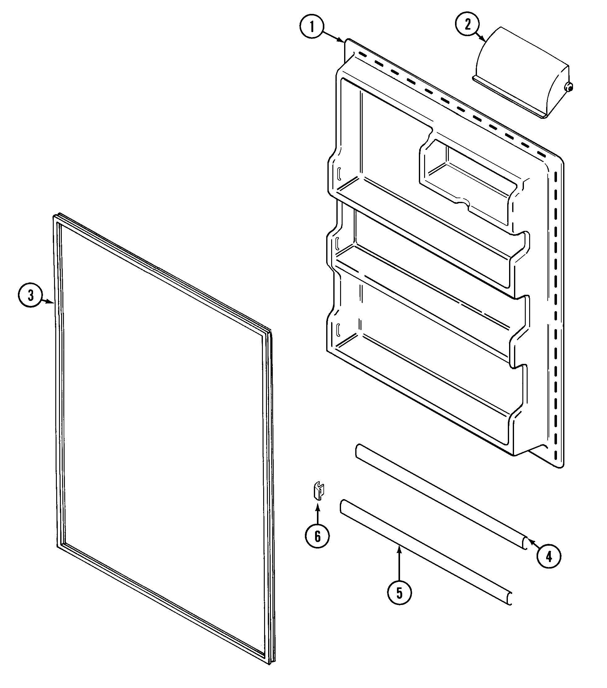 Magic Chef CTL1511BEW fresh food inner door diagram