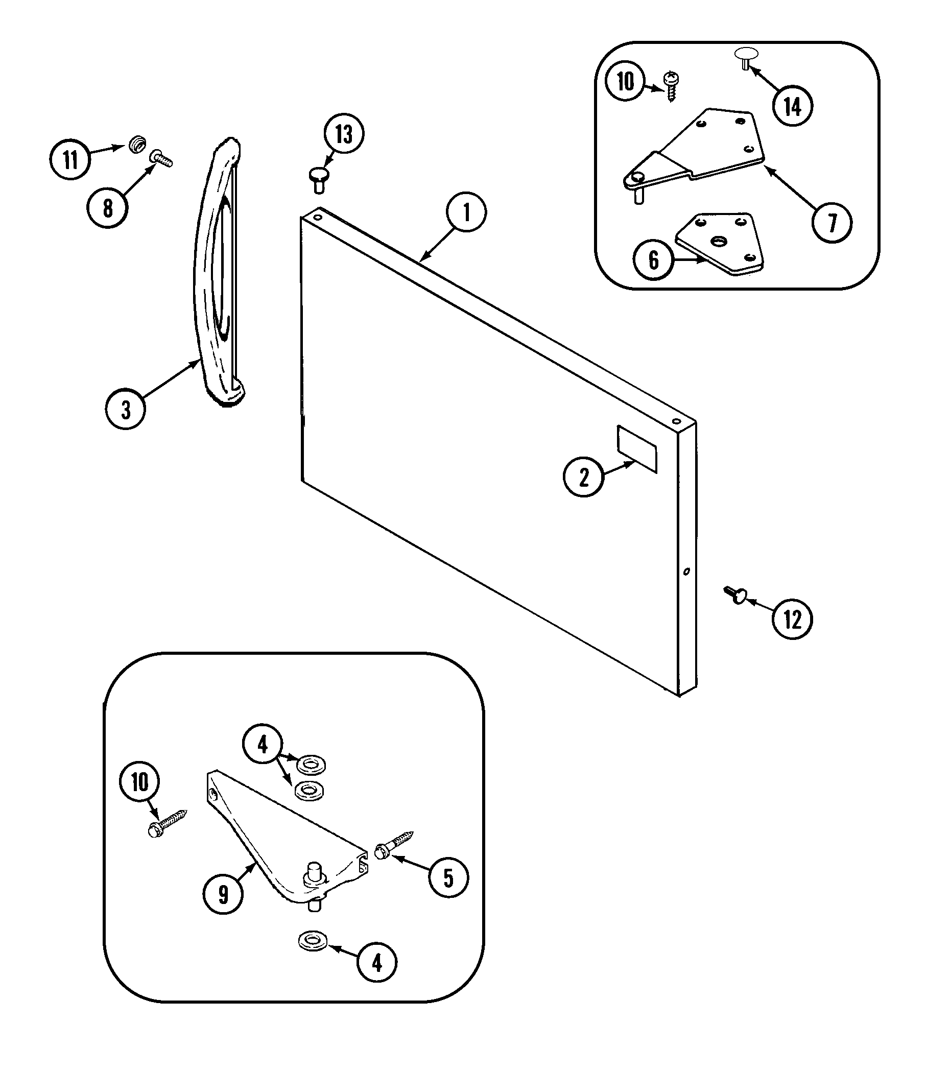 Magic Chef CTL1511BEW freezer outer door diagram