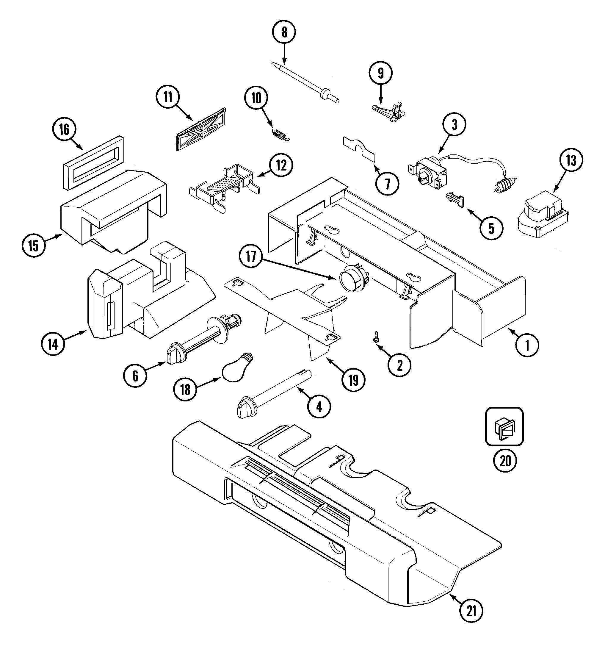 Magic Chef CSD2524ARW controls diagram