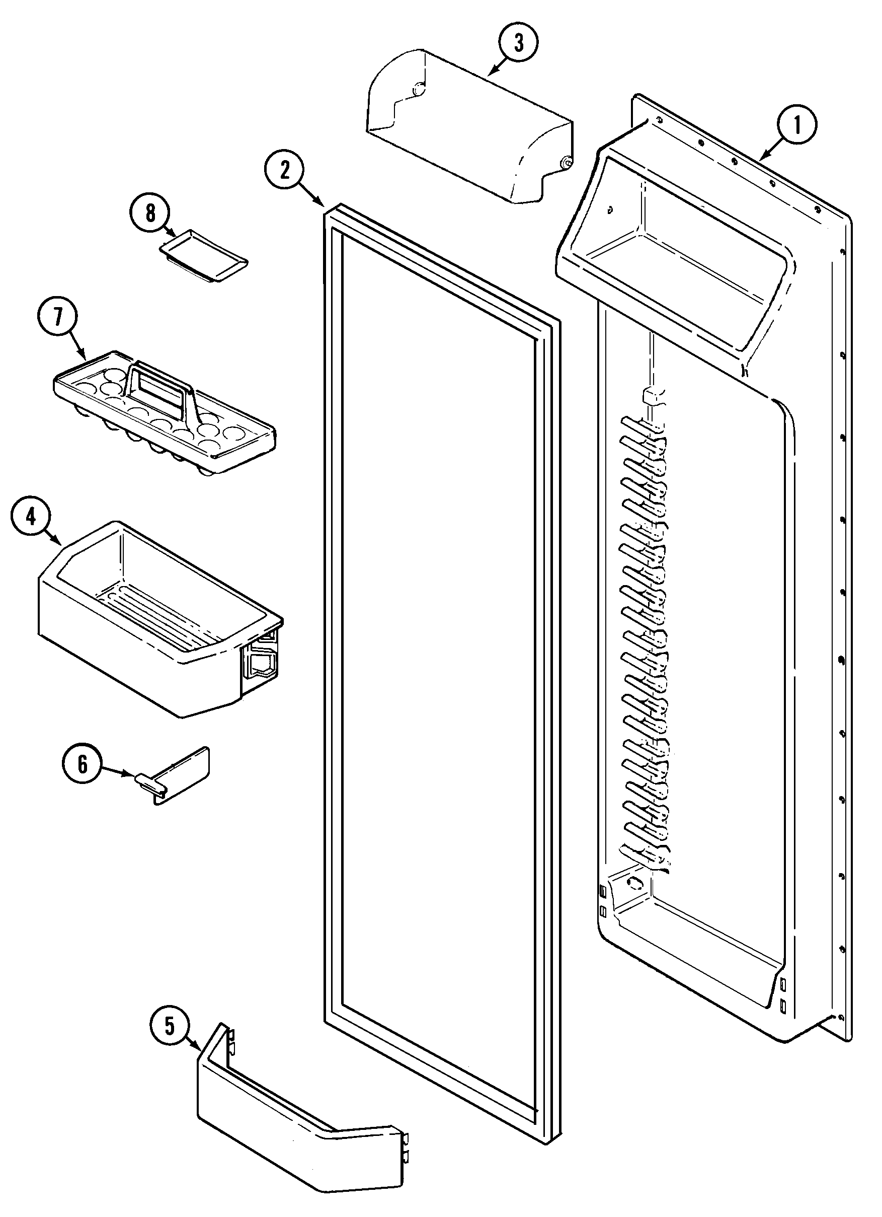 Magic Chef CSD2524ARW fresh food inner door diagram