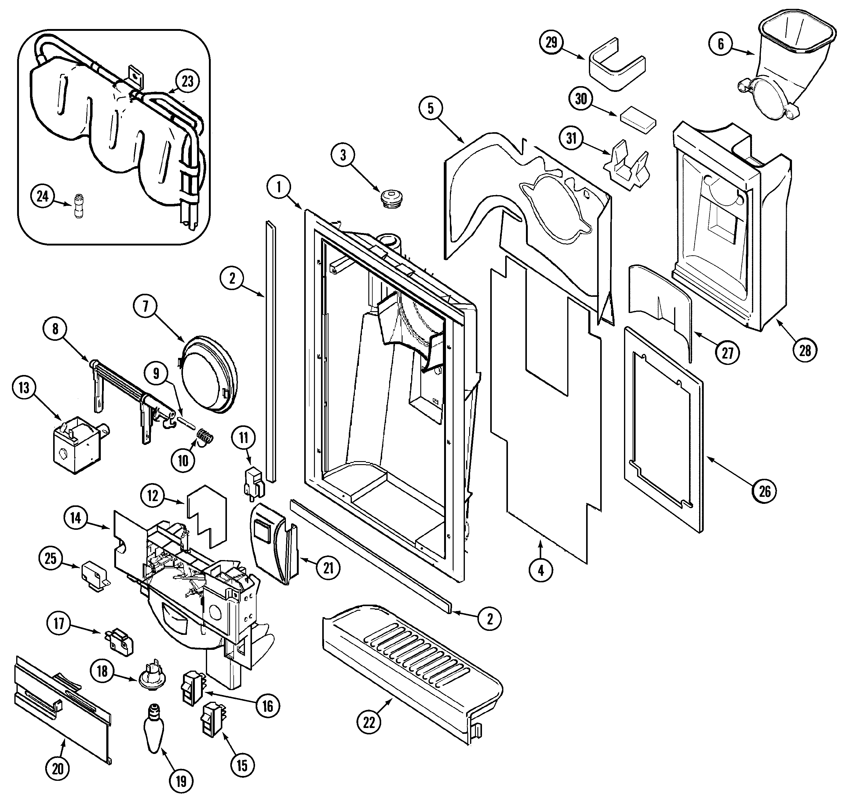 Maytag KGU6945BS fountain diagram