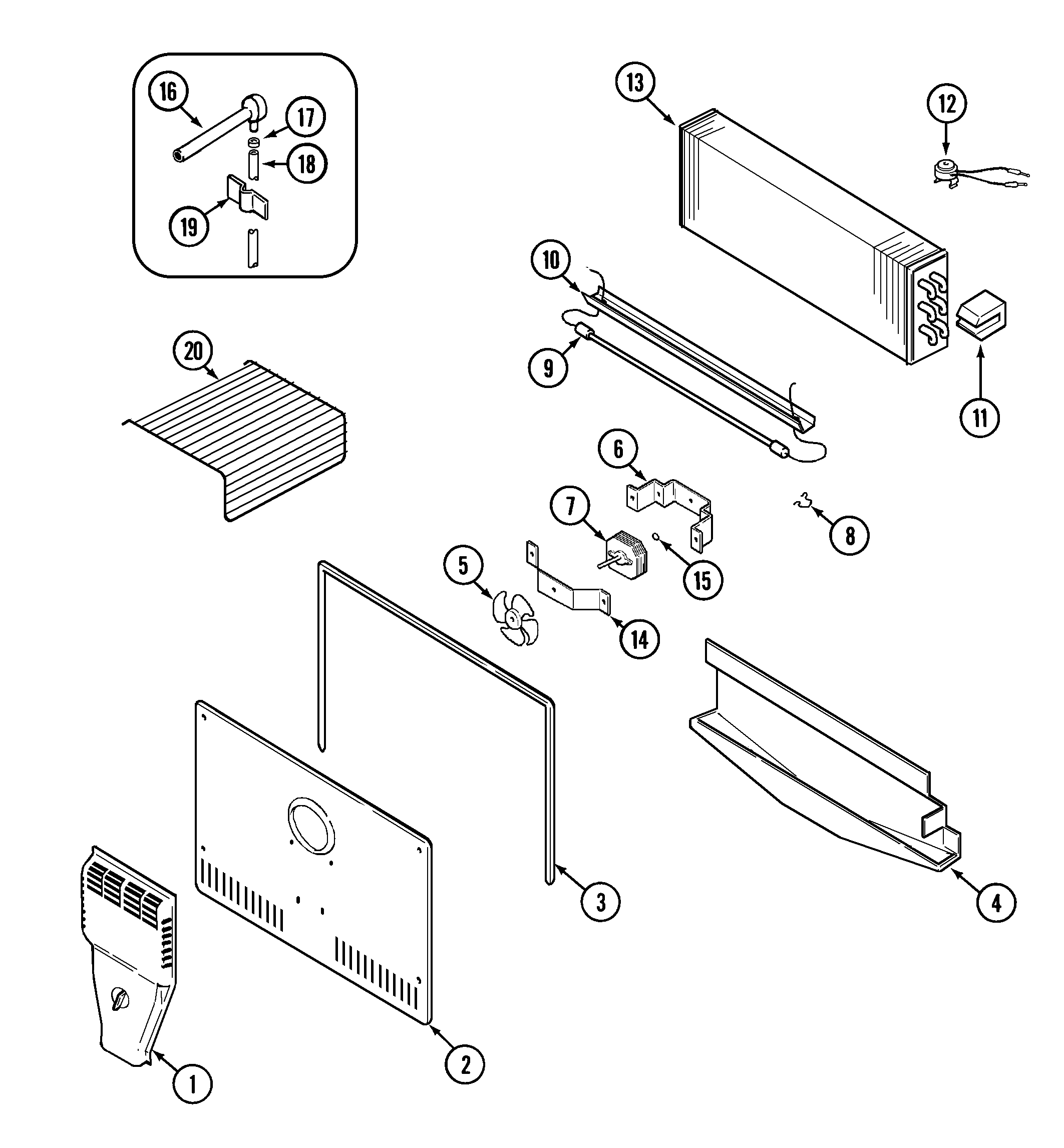 Magic Chef CTF1722ARA freezer compartment diagram