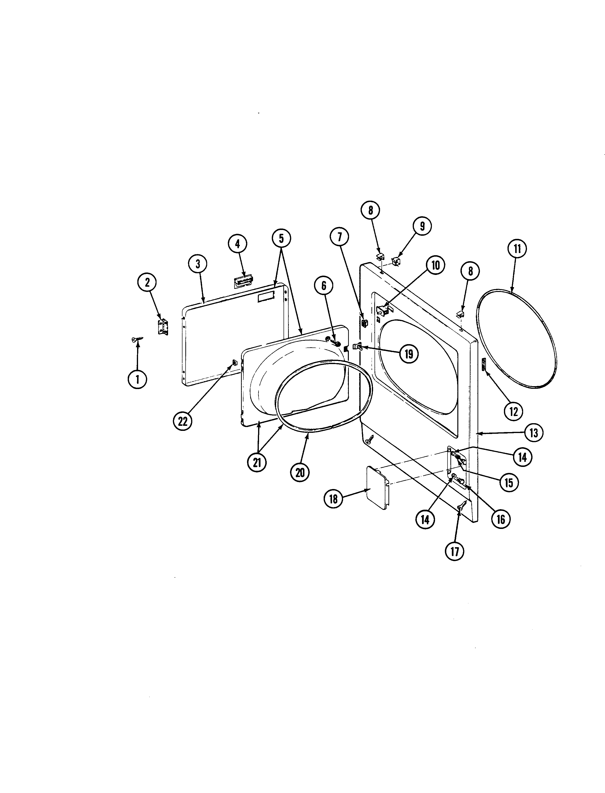Maytag LDE8200ACL door (lde8200acl,acw,adl,adw) diagram