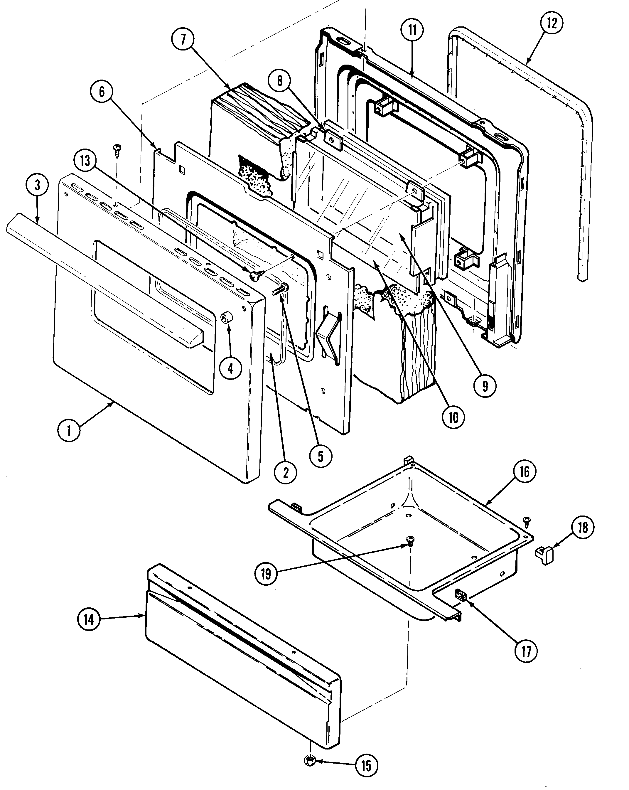 Magic Chef 3521WPA door/drawer diagram