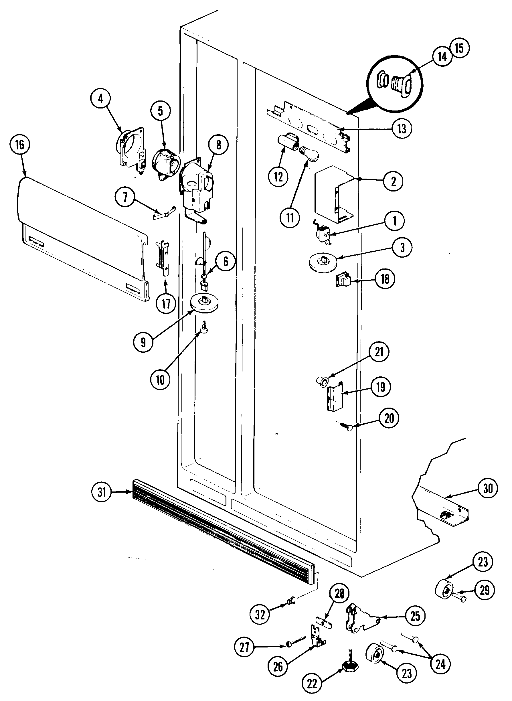 Magic Chef RC203TDV fresh food compartment diagram