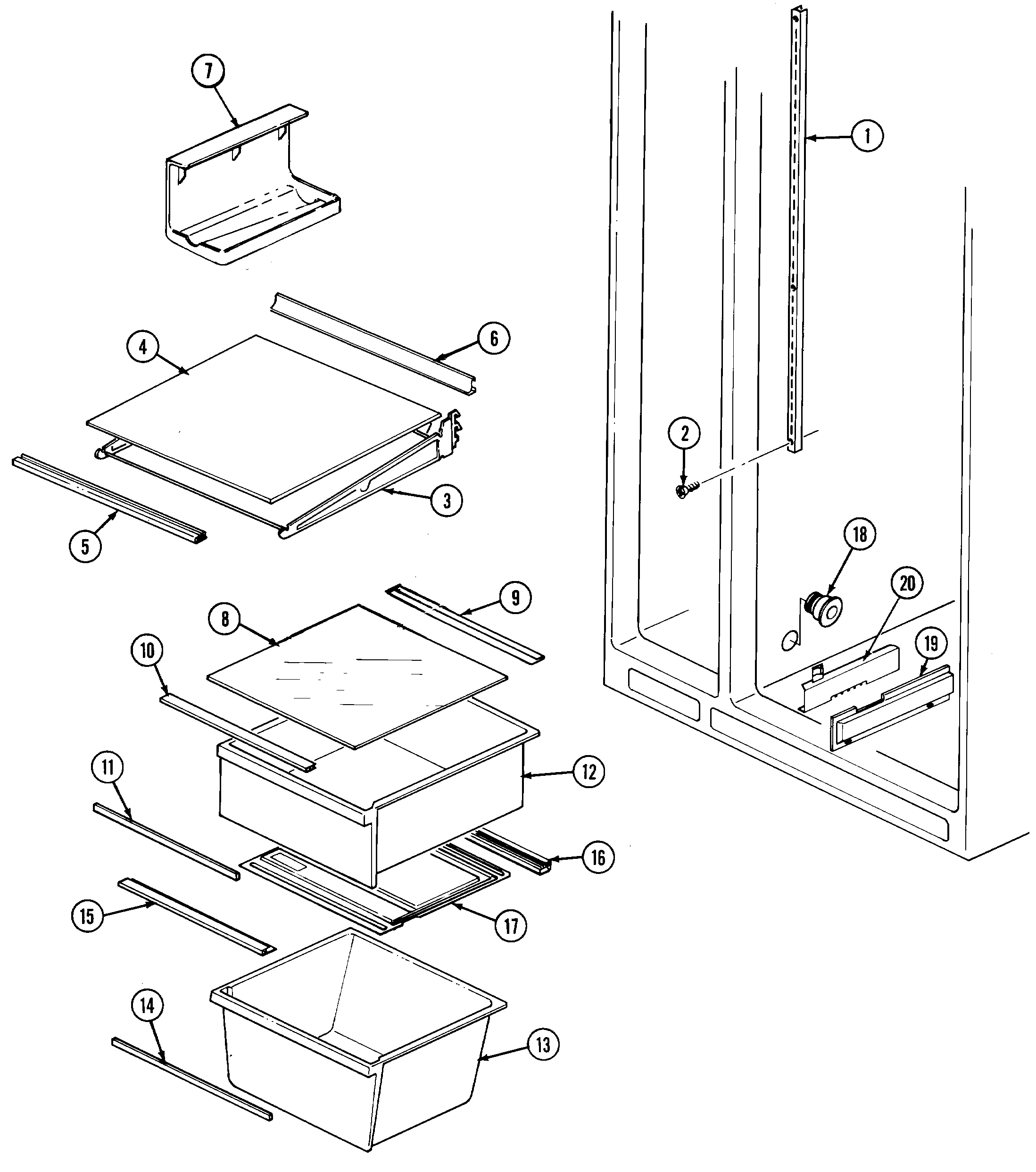 Magic Chef RC203TDV shelves & accessories diagram