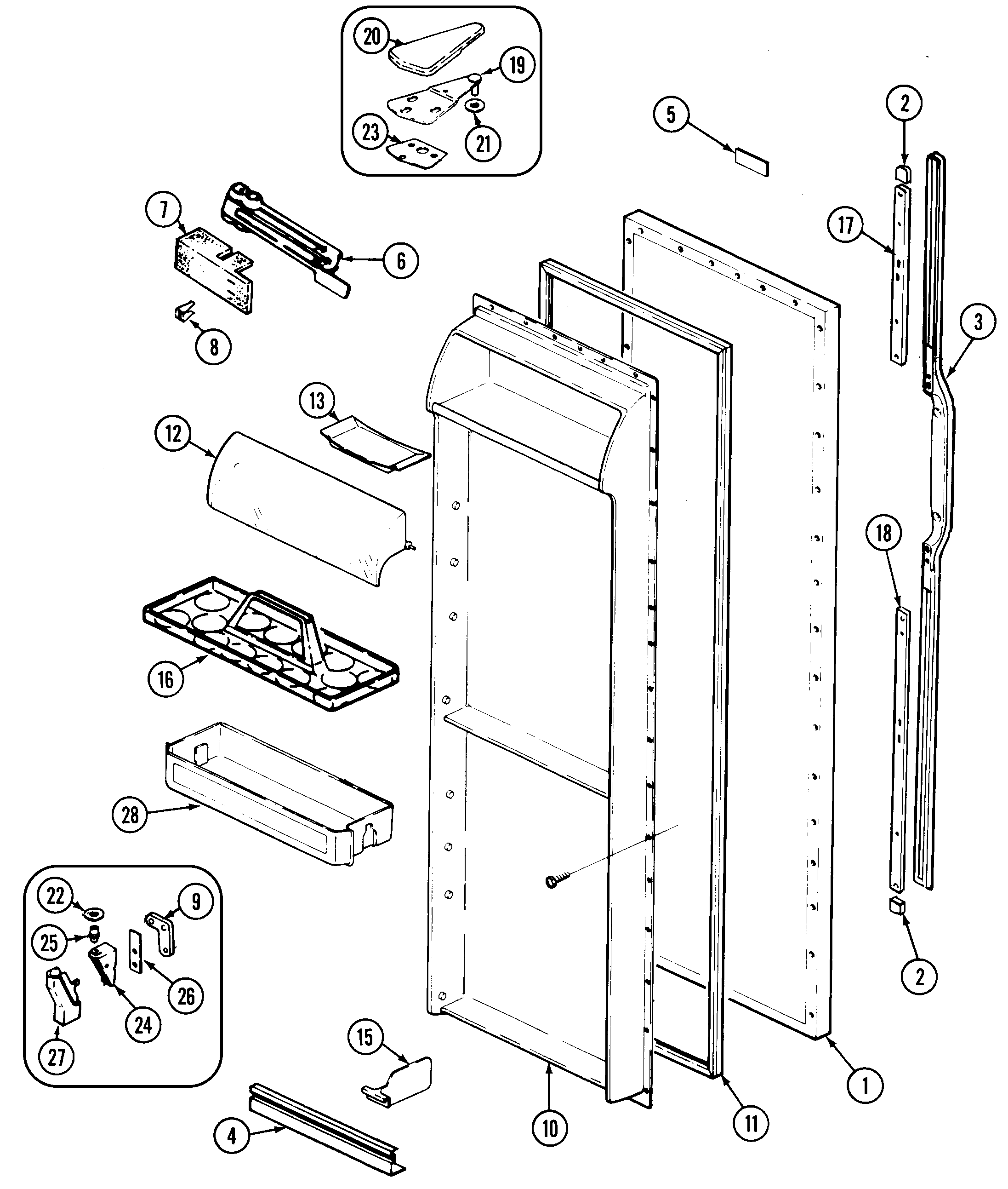 Magic Chef RC203TDV fresh food door diagram