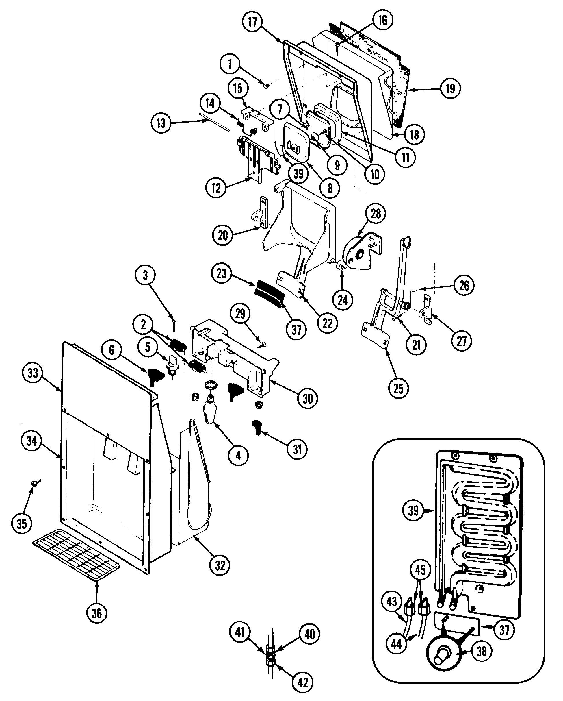 Magic Chef RC203TDV ice & water dispenser diagram